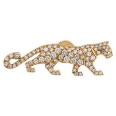 Cartier Panthre 18K Yellow Gold Diamond Pin #5077