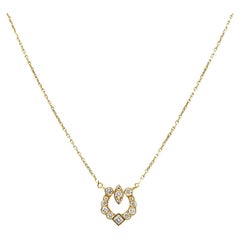 Retro Cartier Paris 0.55 Carat Diamond French 18 Karat Gold Horseshoe Station Necklace