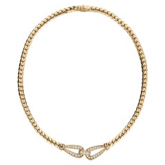 Cartier Paris 1.50ct Round Brilliant Diamond 18kt Yellow Gold Choker Necklace