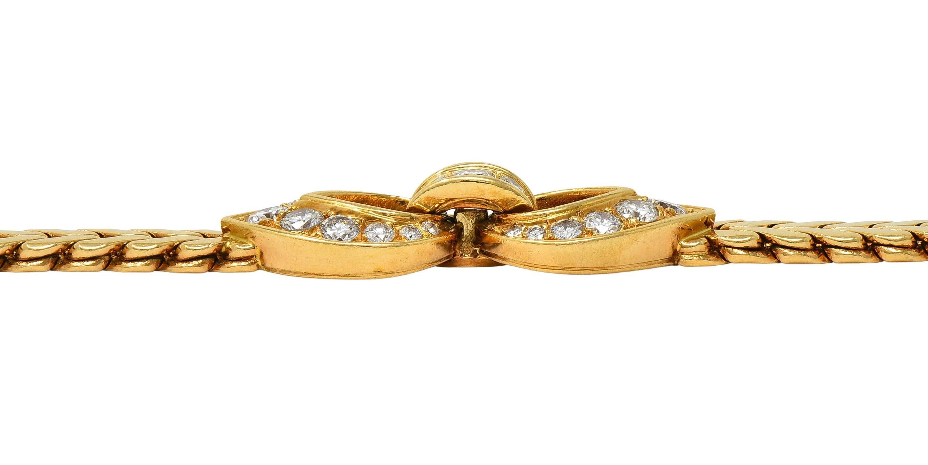 Cartier Paris 1.78 CTW Diamond 18 Karat Yellow Gold Vintage Agrafe Bracelet For Sale 5