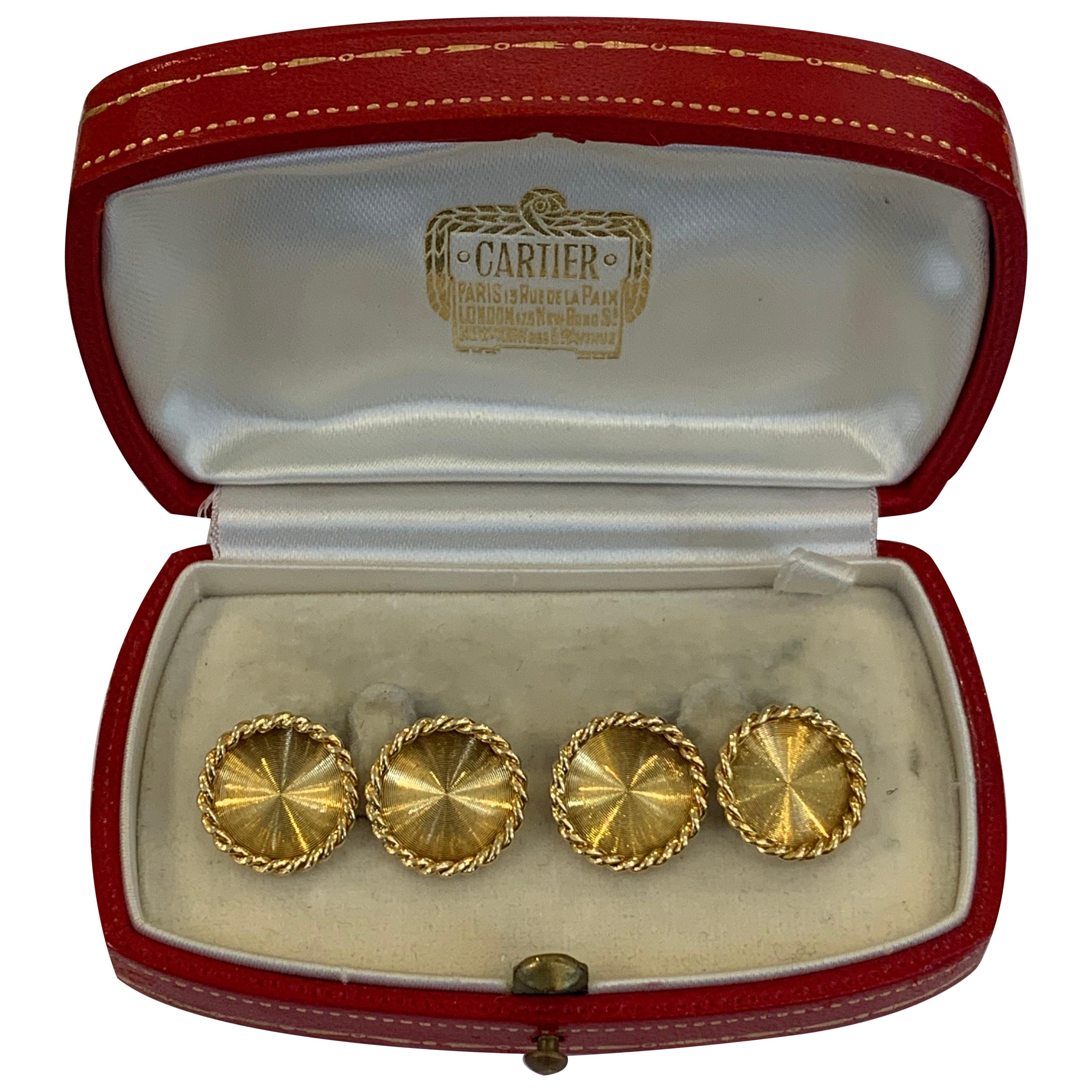 Cartier Paris, 18 Carat Gold Cufflinks, circa 1950 For Sale