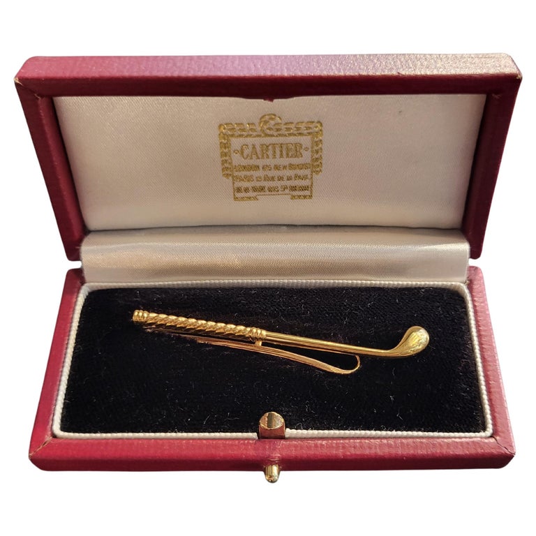 Cartier Paris 18 Ct Gold 'Golf' Tie Clip, Circa 1940s For Sale at 1stDibs |  aaa alfred dunhill ties, cartier tie clip