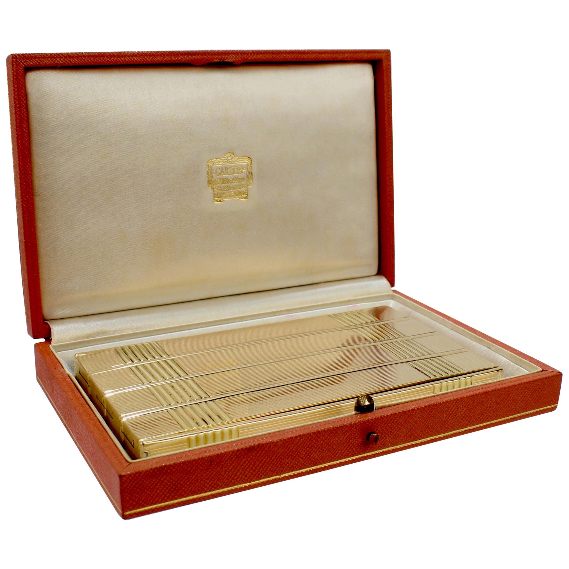 Cartier Paris 18 Karat Gold Mid-Century Modern Cigar or Cigarette Case, 1940s