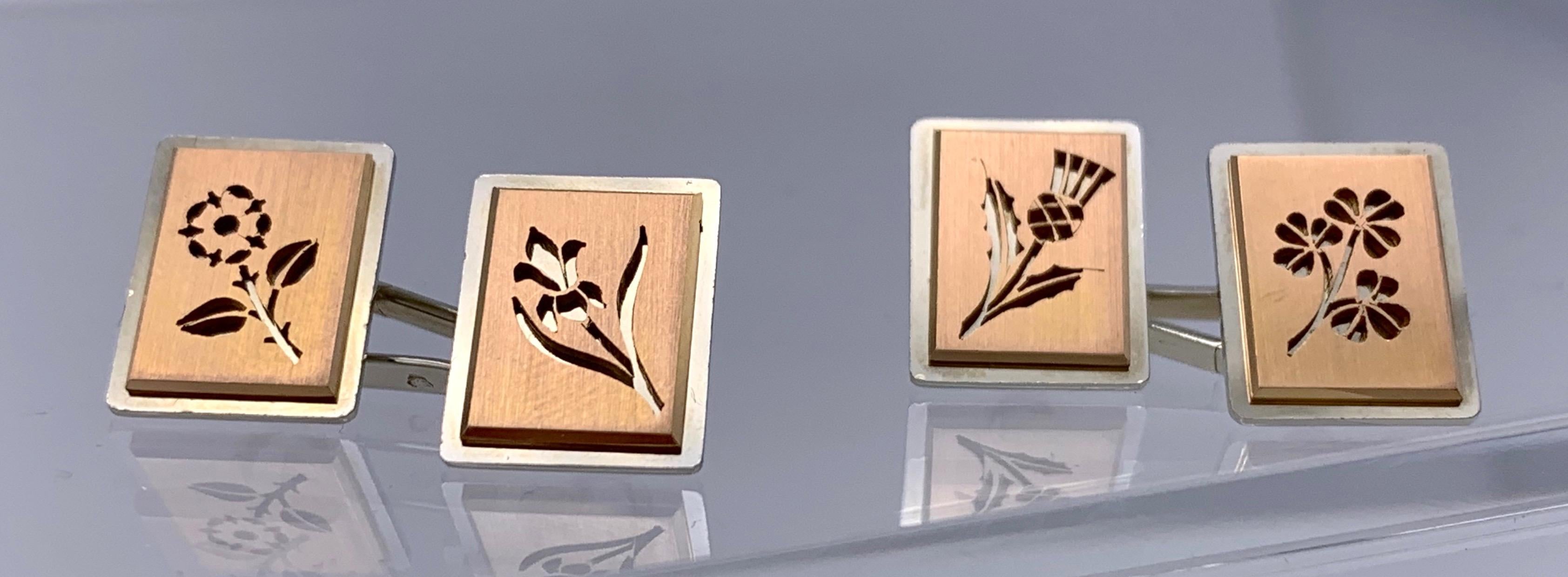 thistle and rose cufflinks