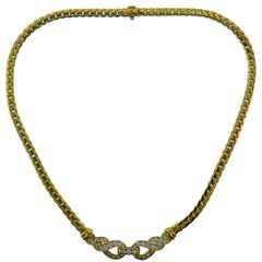 Cartier Paris 18 Karat Yellow Gold & Diamond Choker Necklace, circa 1980s