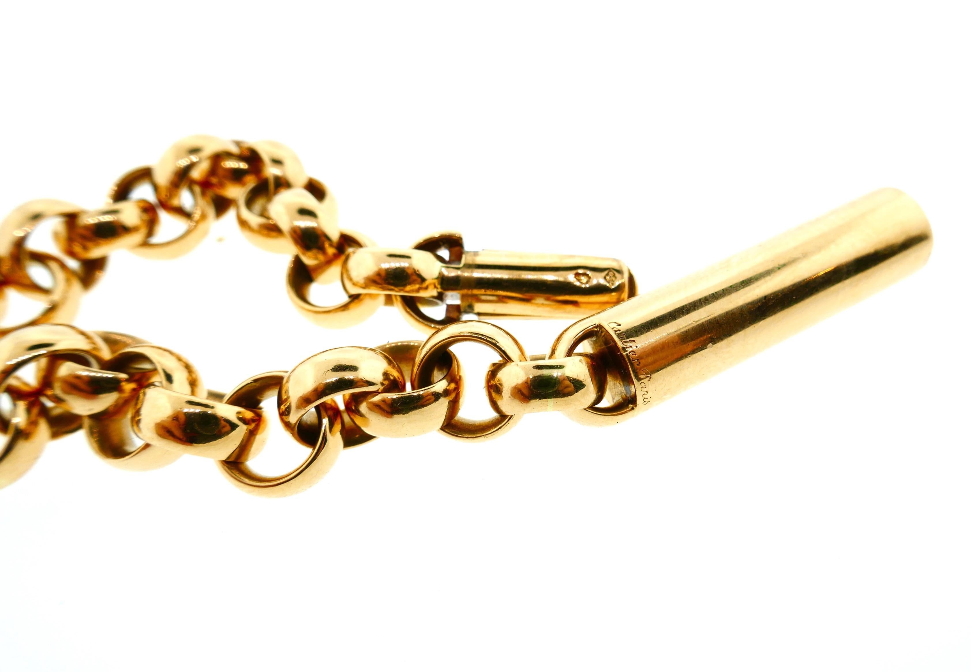 Cartier Paris 18 Karat Yellow Gold ID Bracelet In Excellent Condition In Beverly Hills, CA