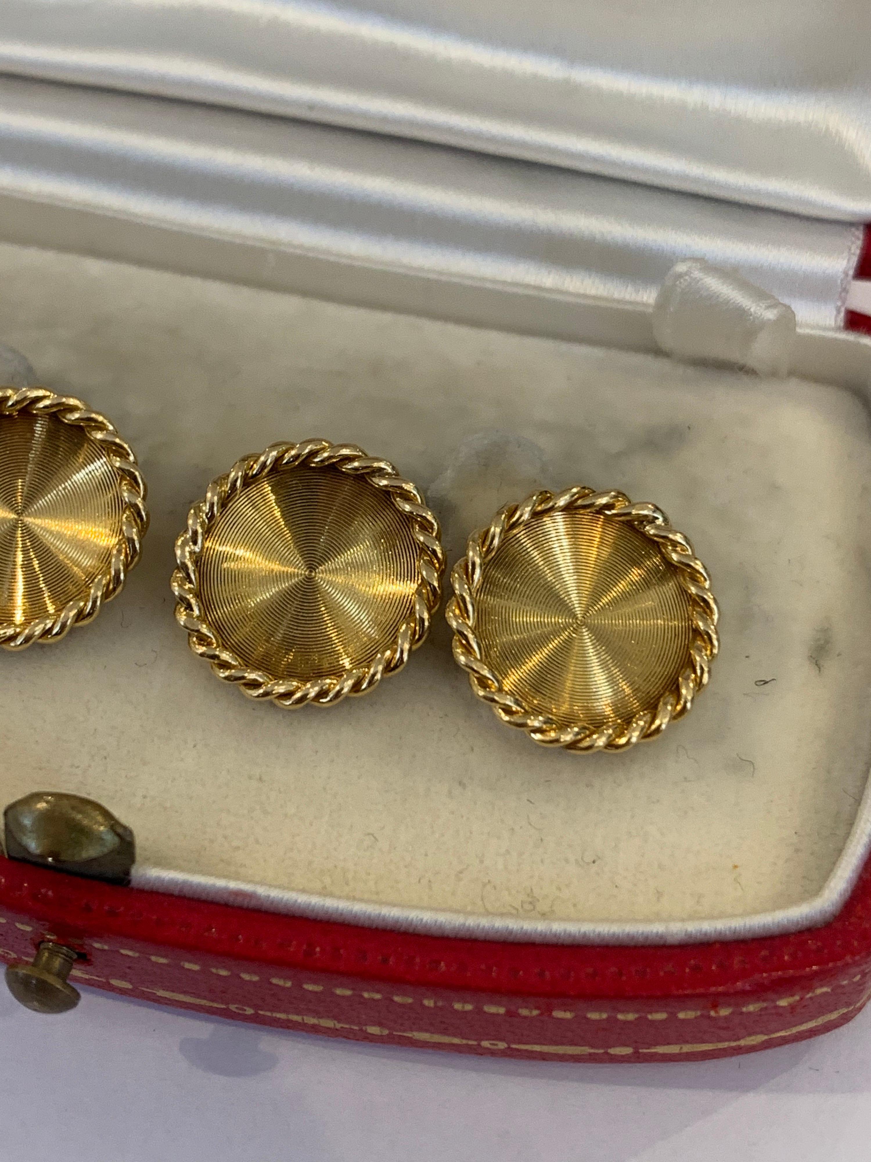 Retro Cartier Paris, 18 Carat Gold Cufflinks, circa 1950 For Sale