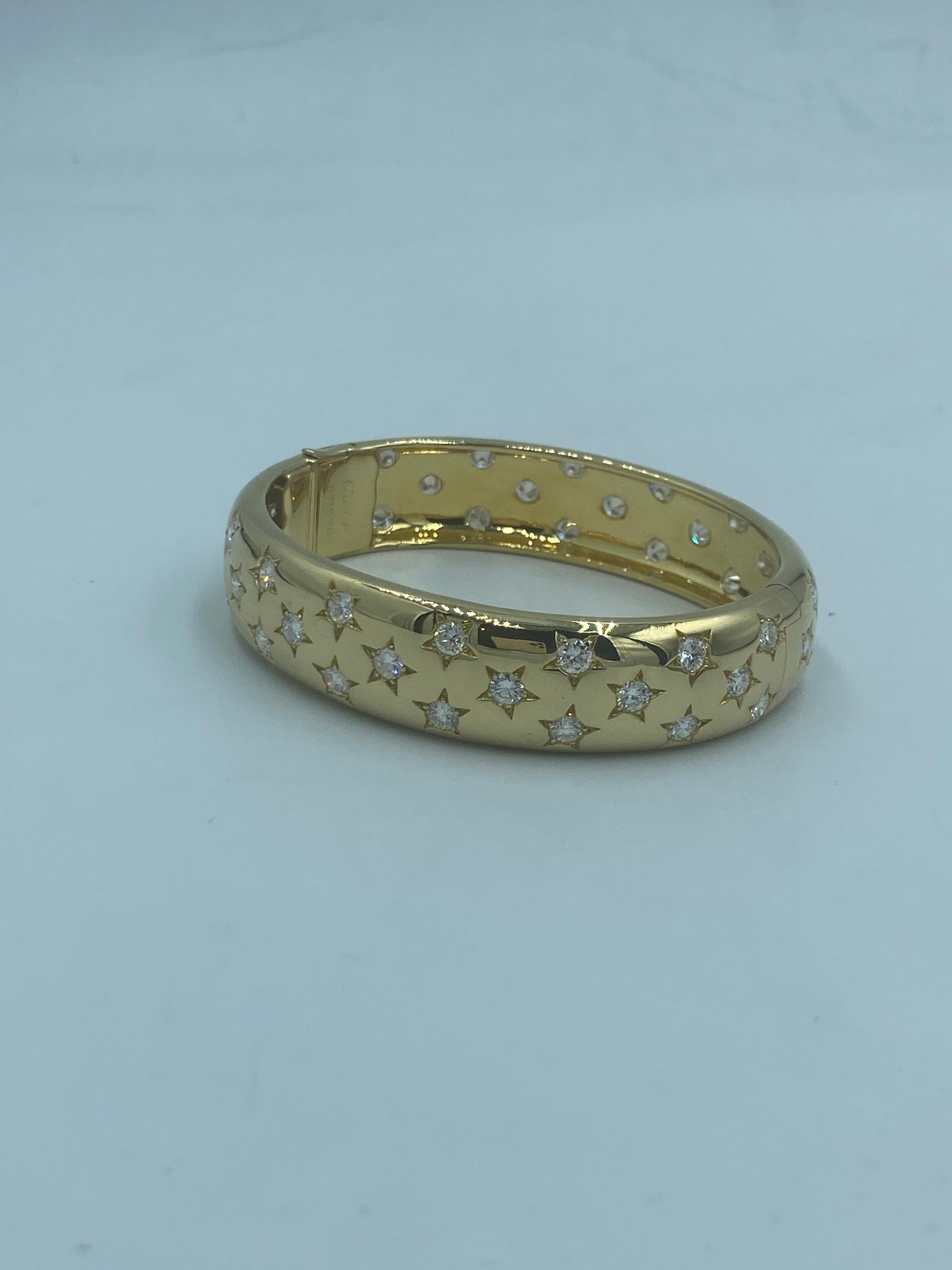 Cartier Paris 18k gold and diamond bangle In Good Condition For Sale In London, GB