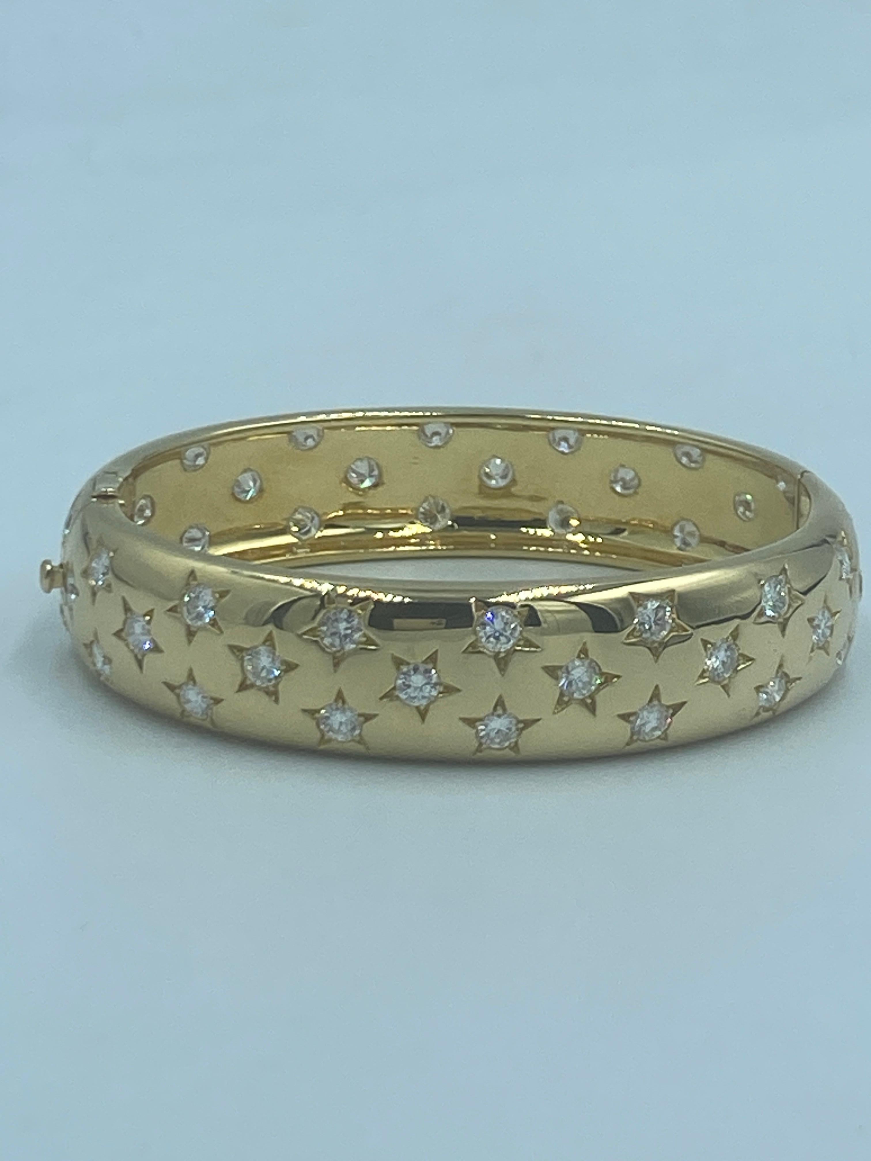 Cartier Paris 18k gold and diamond bangle For Sale 1