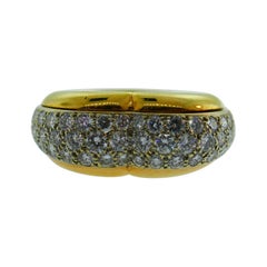 Cartier Paris 18k Gold and Diamond Heart Motif Ring circa 1997 w/Box 44/150 Made