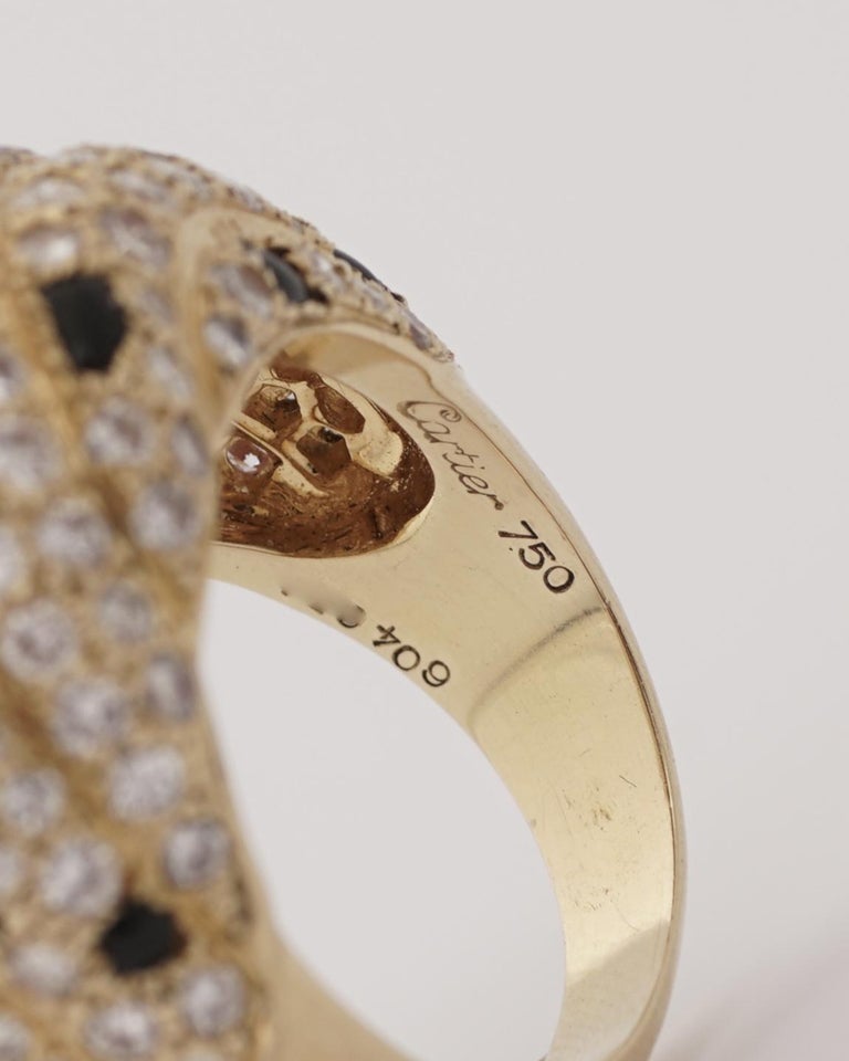 Cartier Paris, 18K Gold and Onyx Vintage Panther Ring, circa 1980 at 1stDibs