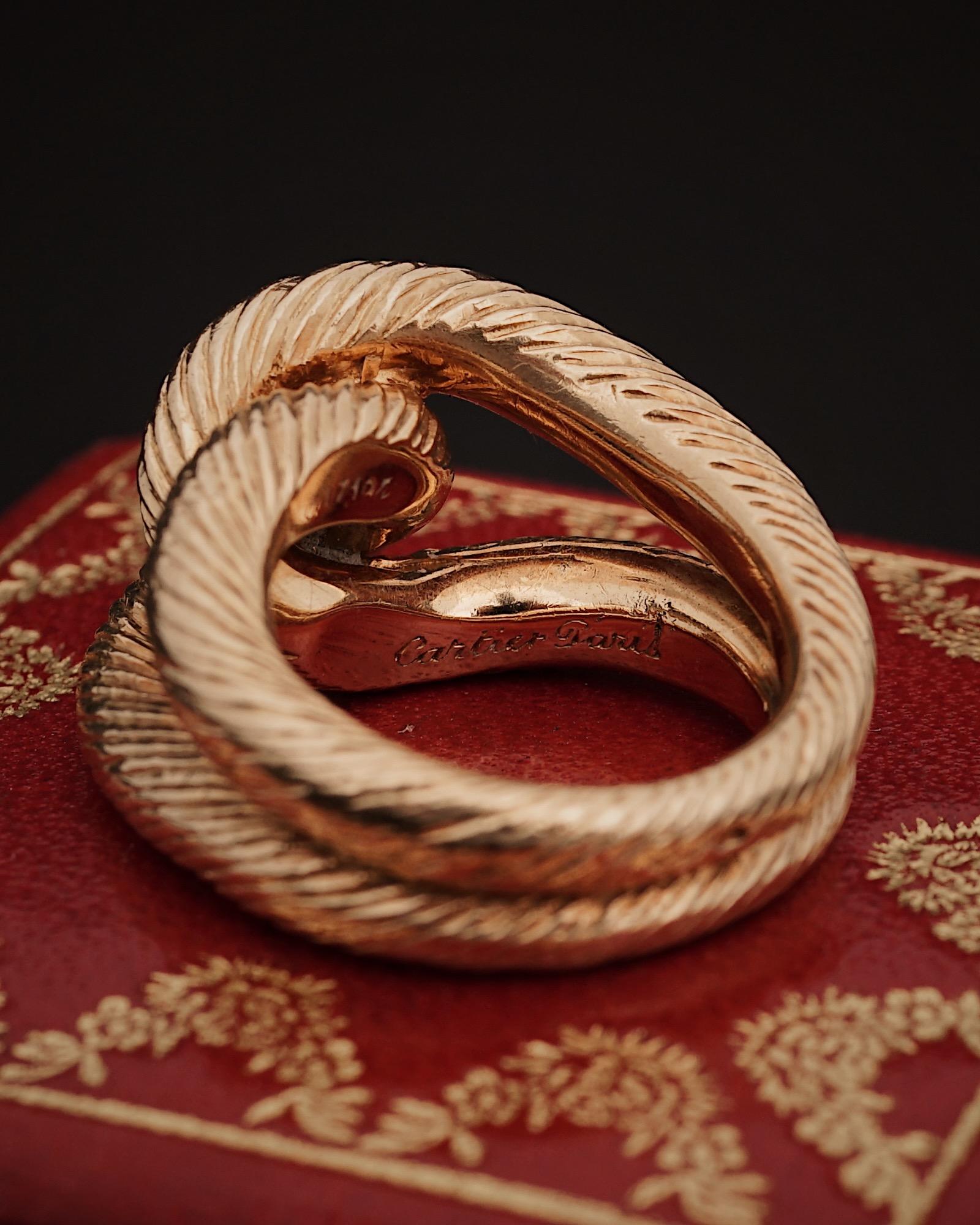 Post-War Cartier Paris, 18K Gold Wire Knot Ring, C.1960