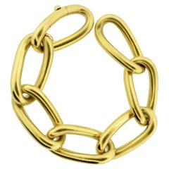 Cartier Paris 18K Large and Dramatic Elongated Link Bracelet, circa 1950.