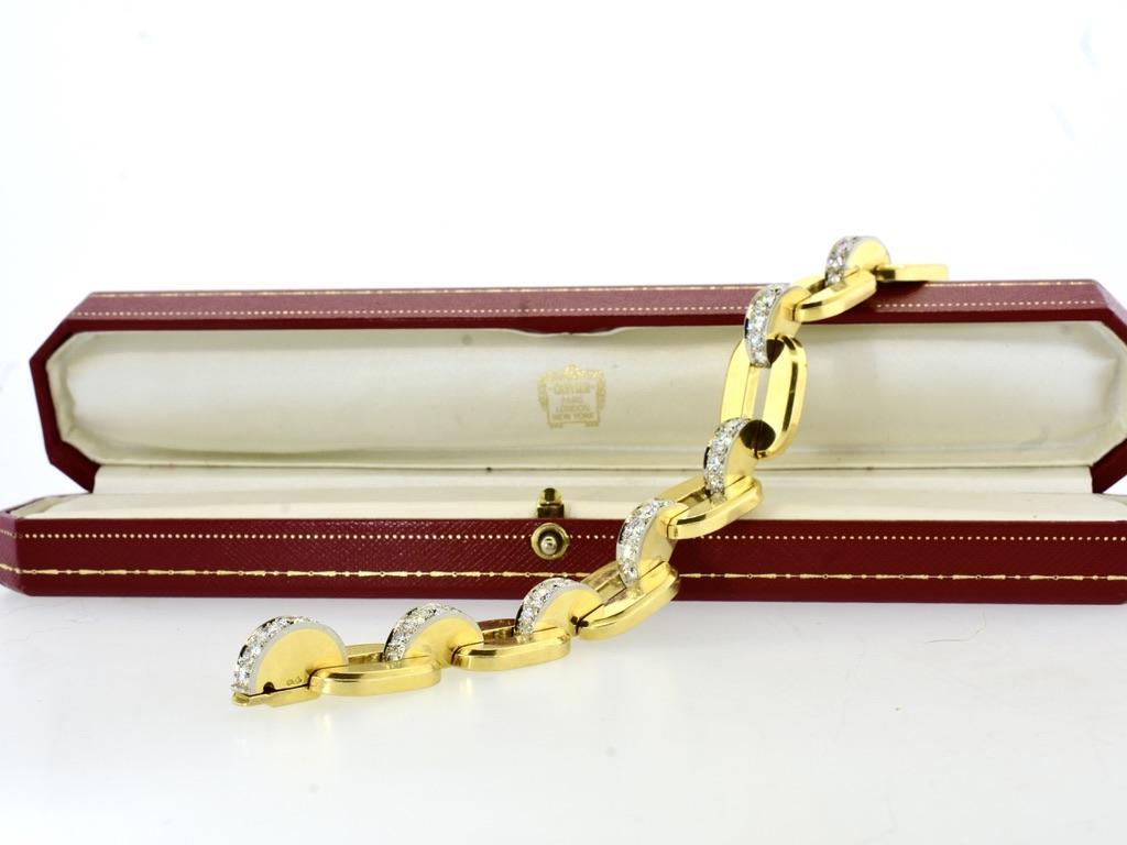 Cartier Paris 18K, Platinum and Diamond Bracelet, c. 1938. For Sale 11