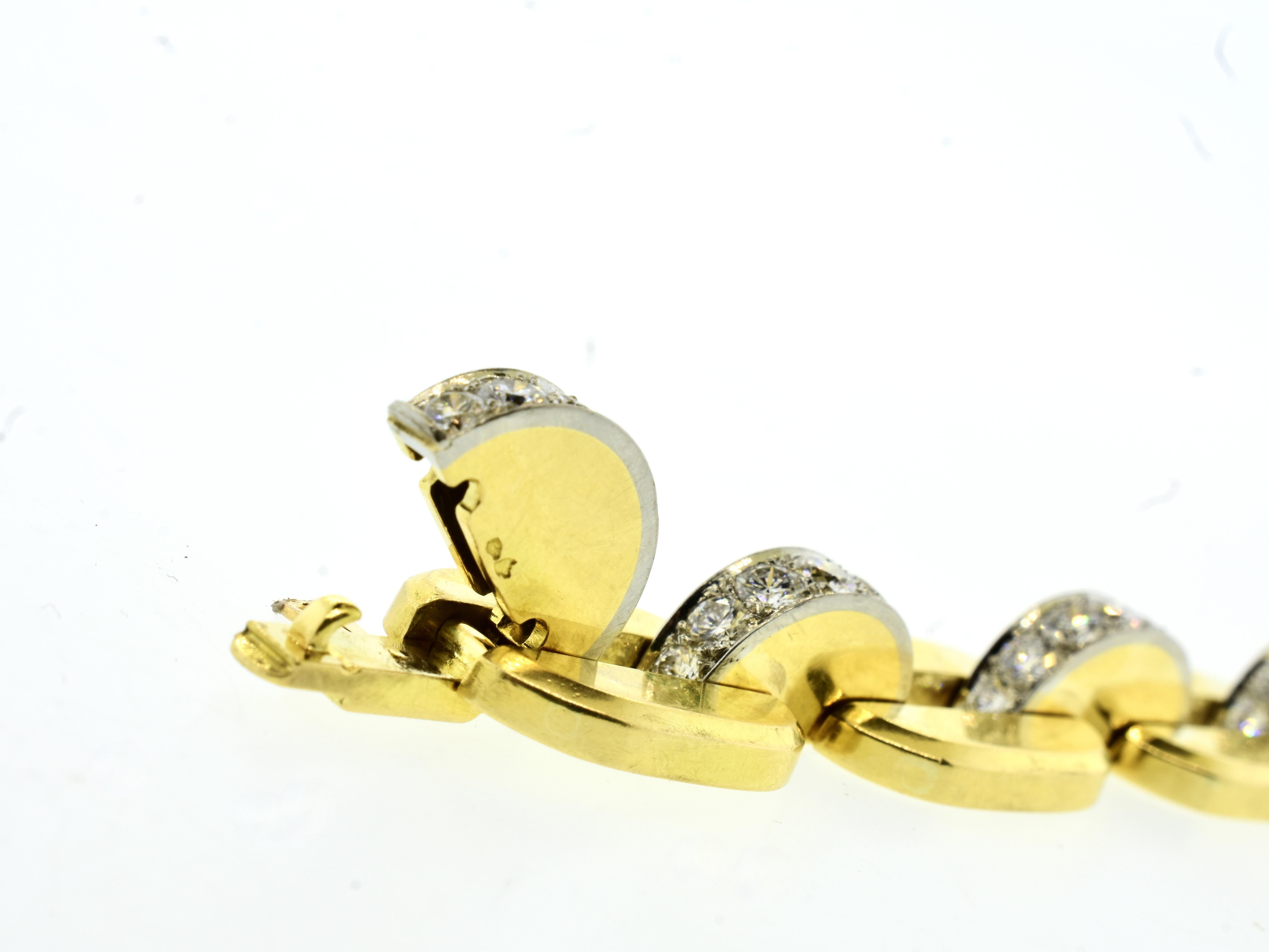 Cartier Paris 18K, Platinum and Diamond Bracelet, c. 1938. For Sale 12