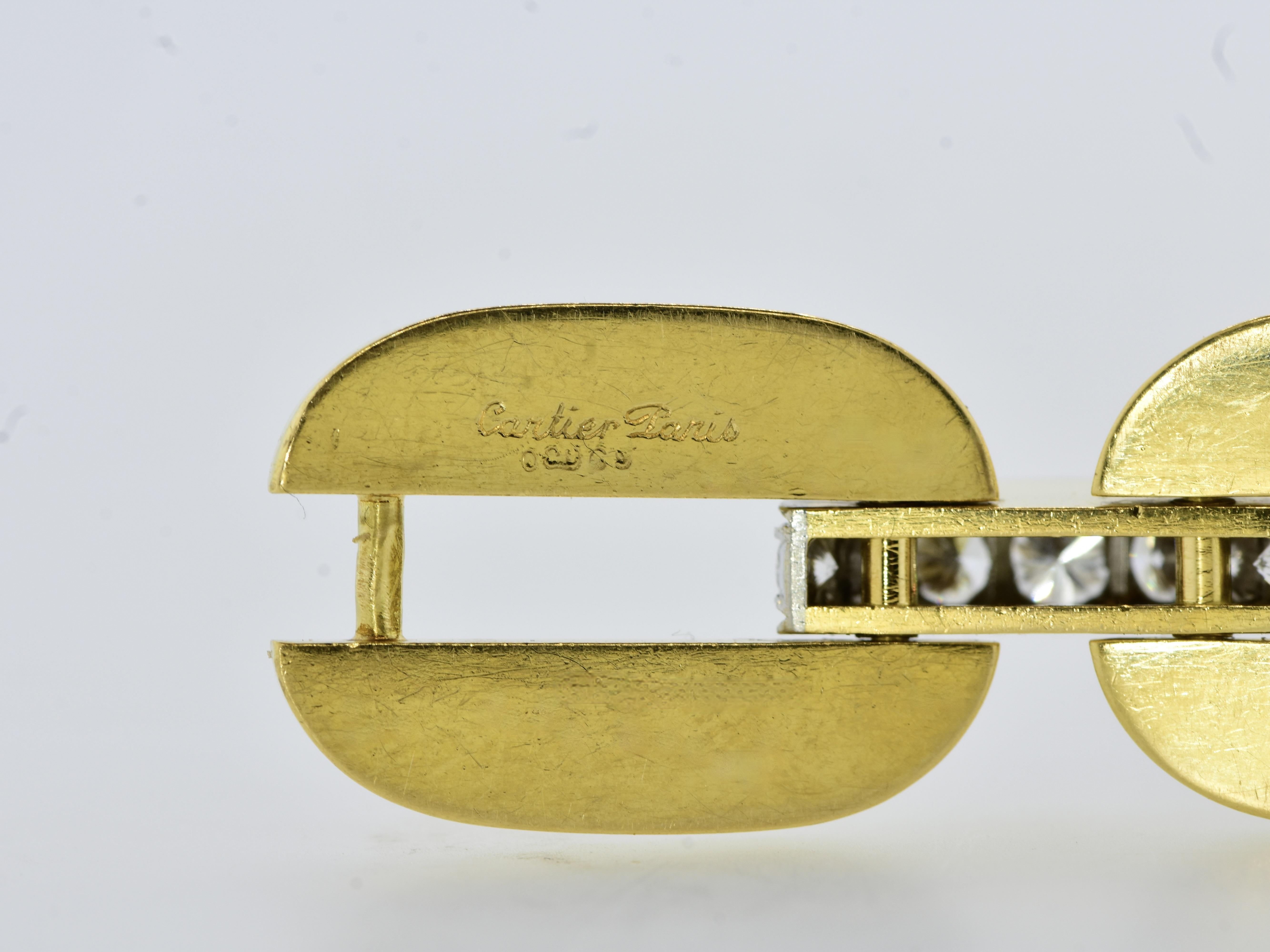 Cartier Paris 18K, Platinum and Diamond Bracelet, c. 1938. For Sale 13