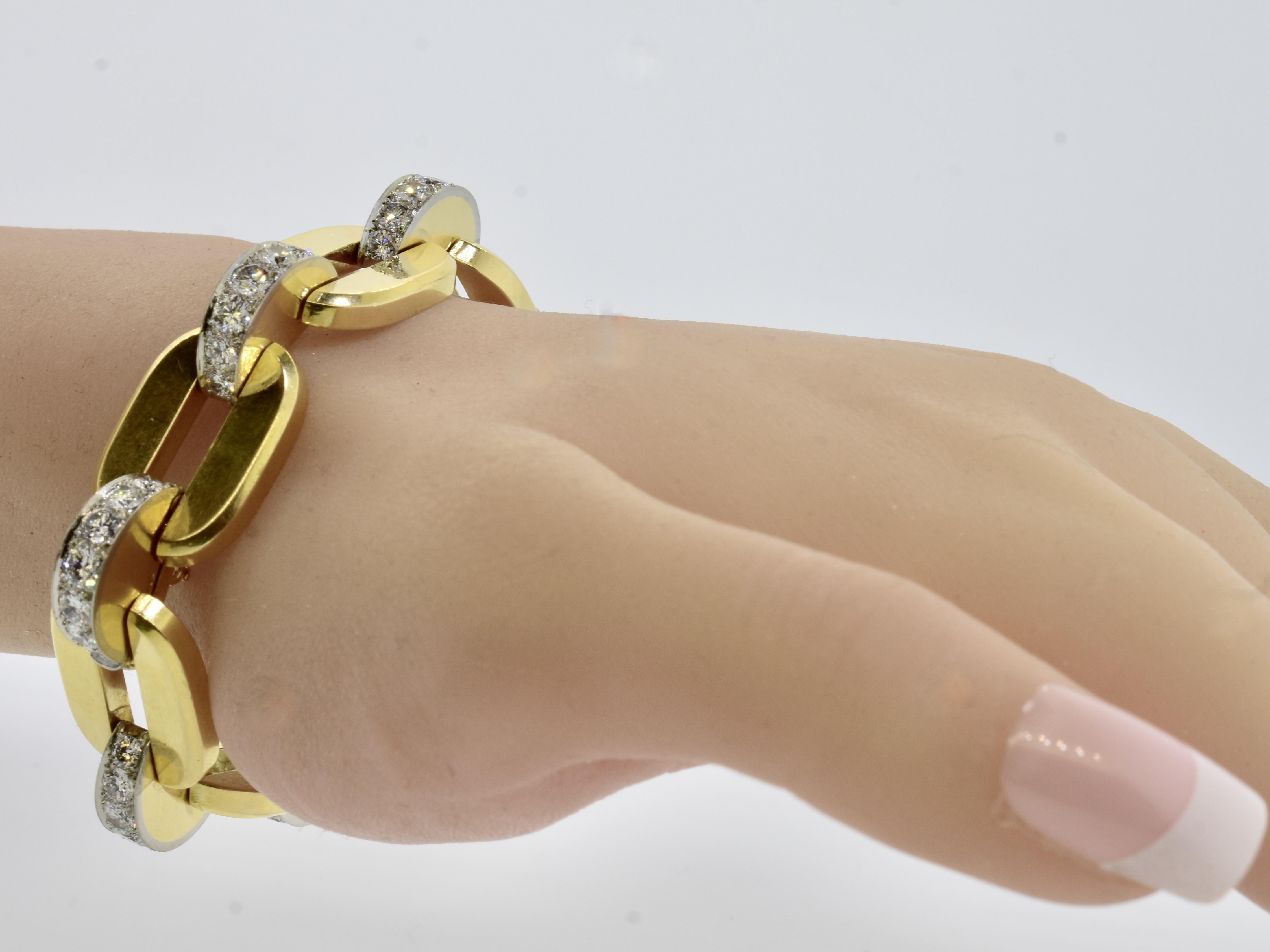 Cartier Paris 18K, Platinum and Diamond Bracelet, c. 1938. For Sale 1