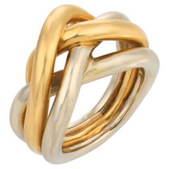 Cartier Paris 18k two tone gold woven ring