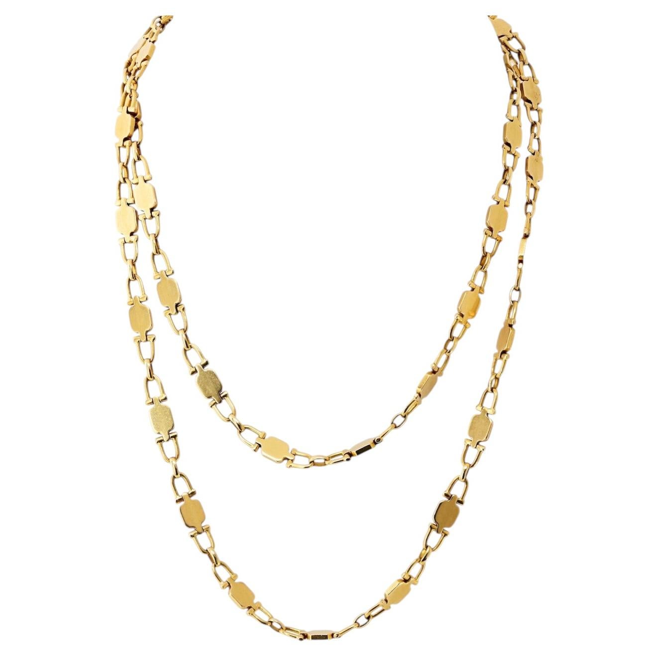Cartier Paris 18K Yellow Gold 32 Inches, Georges L'enfant Makers Mark, Chain