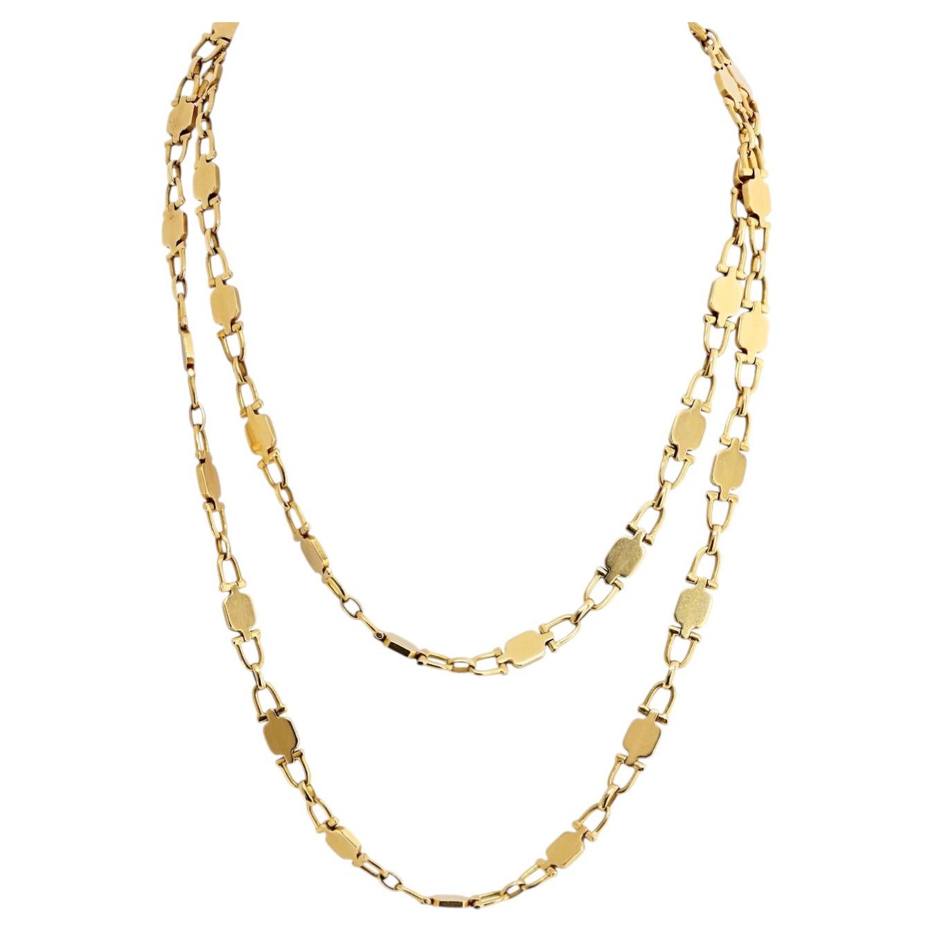 Cartier Paris 18K Yellow Gold 33 Inches, Georges L'enfant Makers Mark, Chain