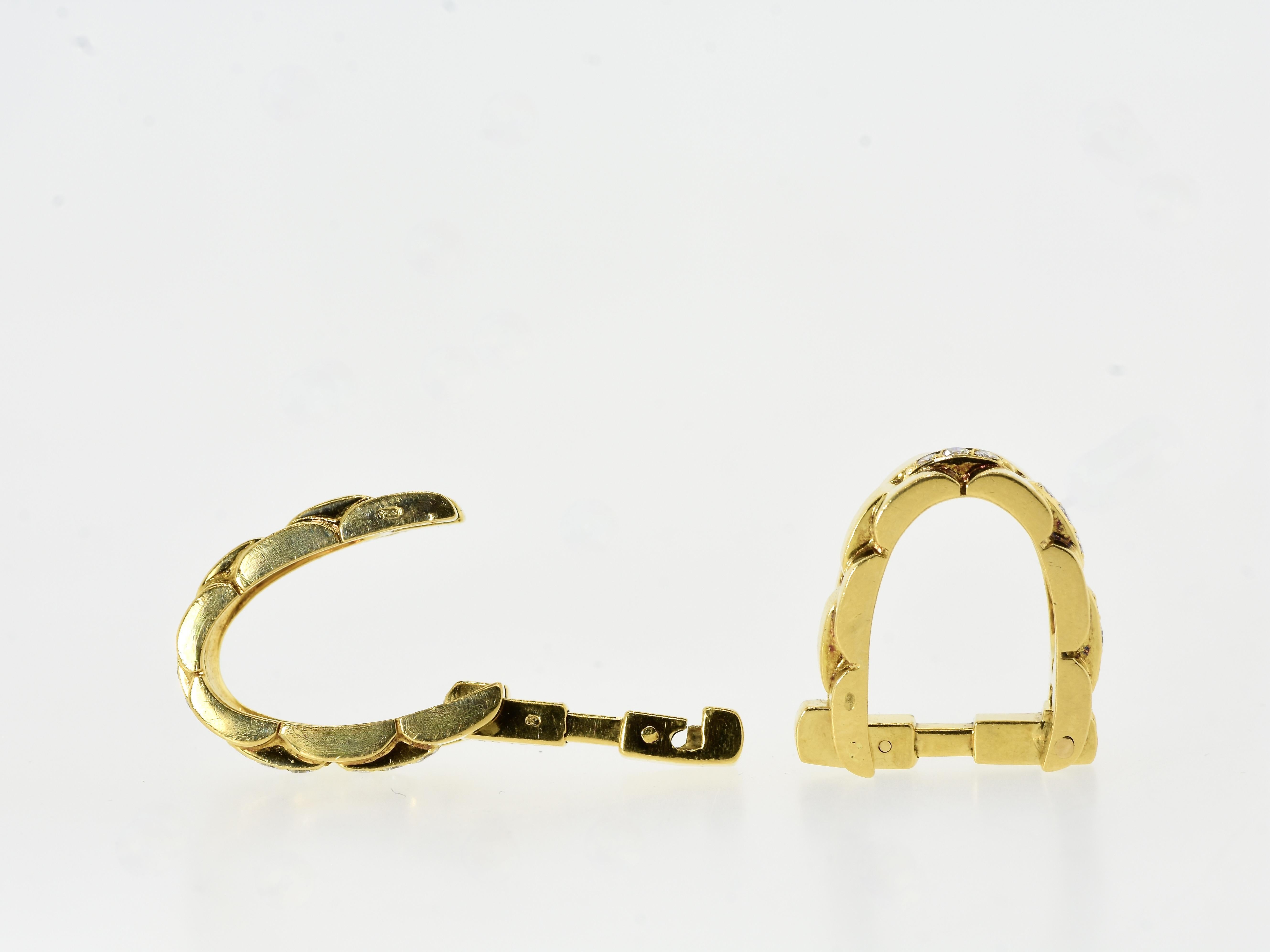 Cartier Paris Boutons de manchette vintage Maillon Panthère en or jaune 18 carats et diamants 5