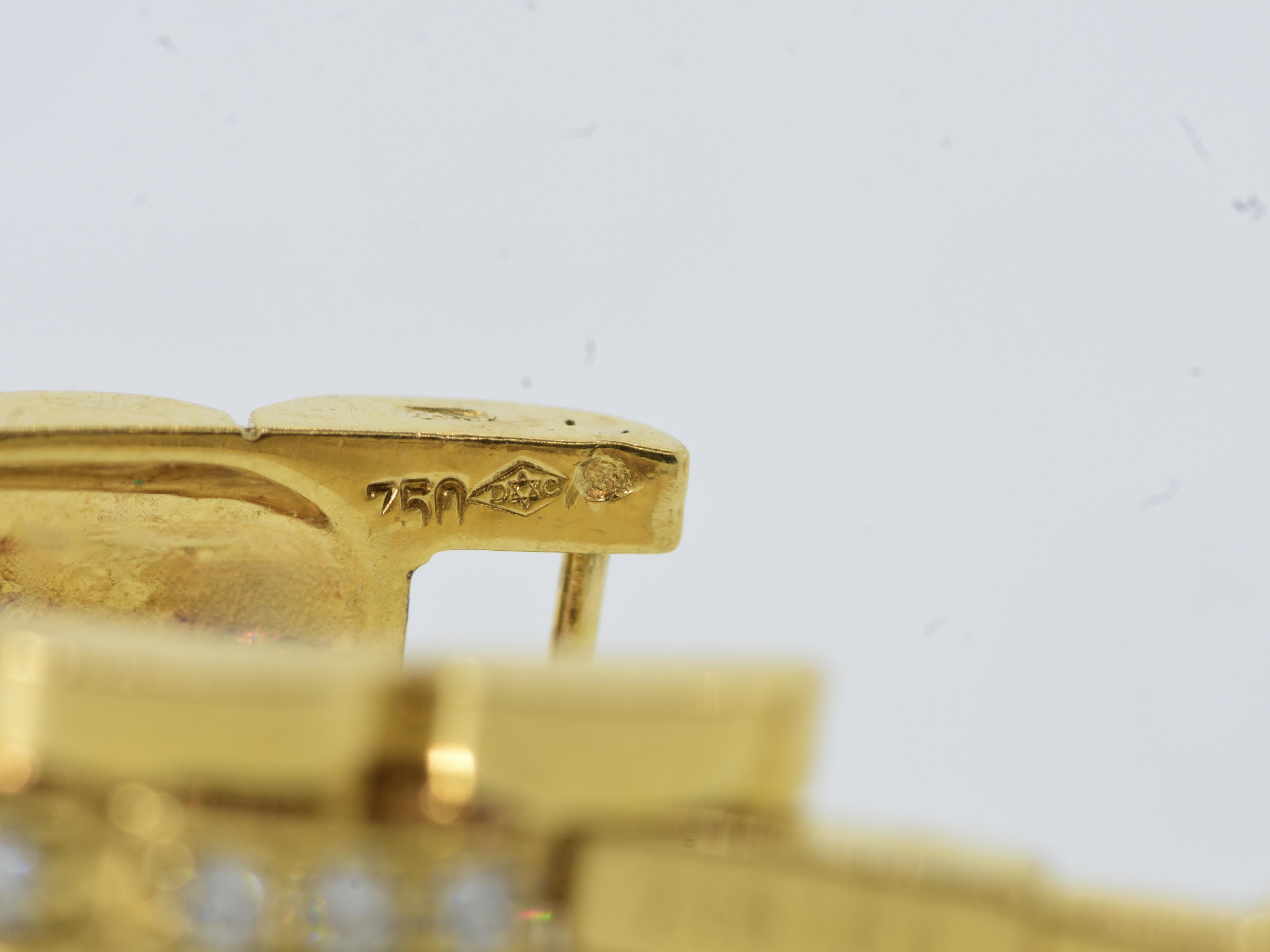  Cartier Paris Boutons de manchette vintage Maillon Panthère en or jaune 18 carats et diamants Unisexe 