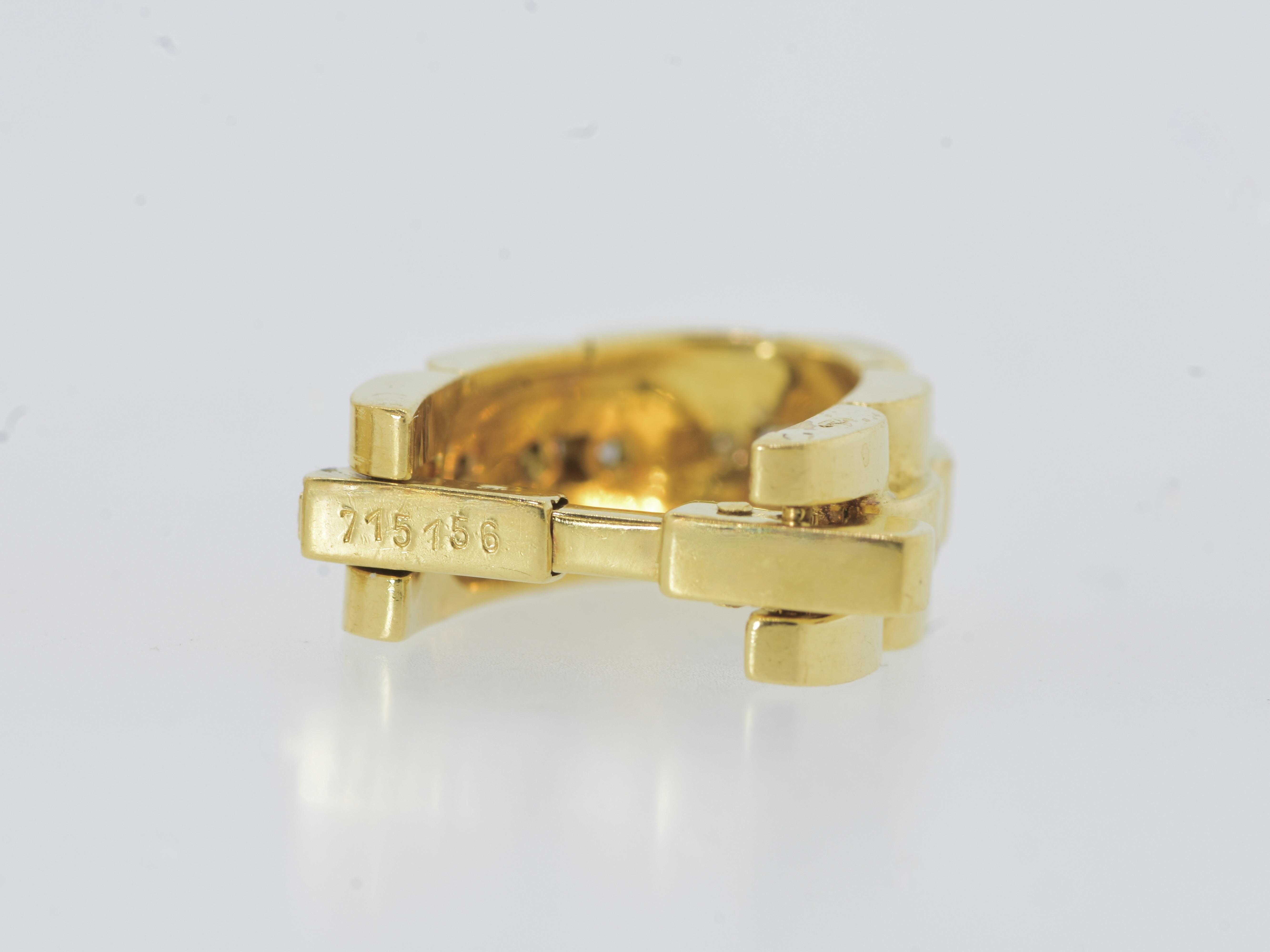 Cartier Paris Boutons de manchette vintage Maillon Panthère en or jaune 18 carats et diamants 1