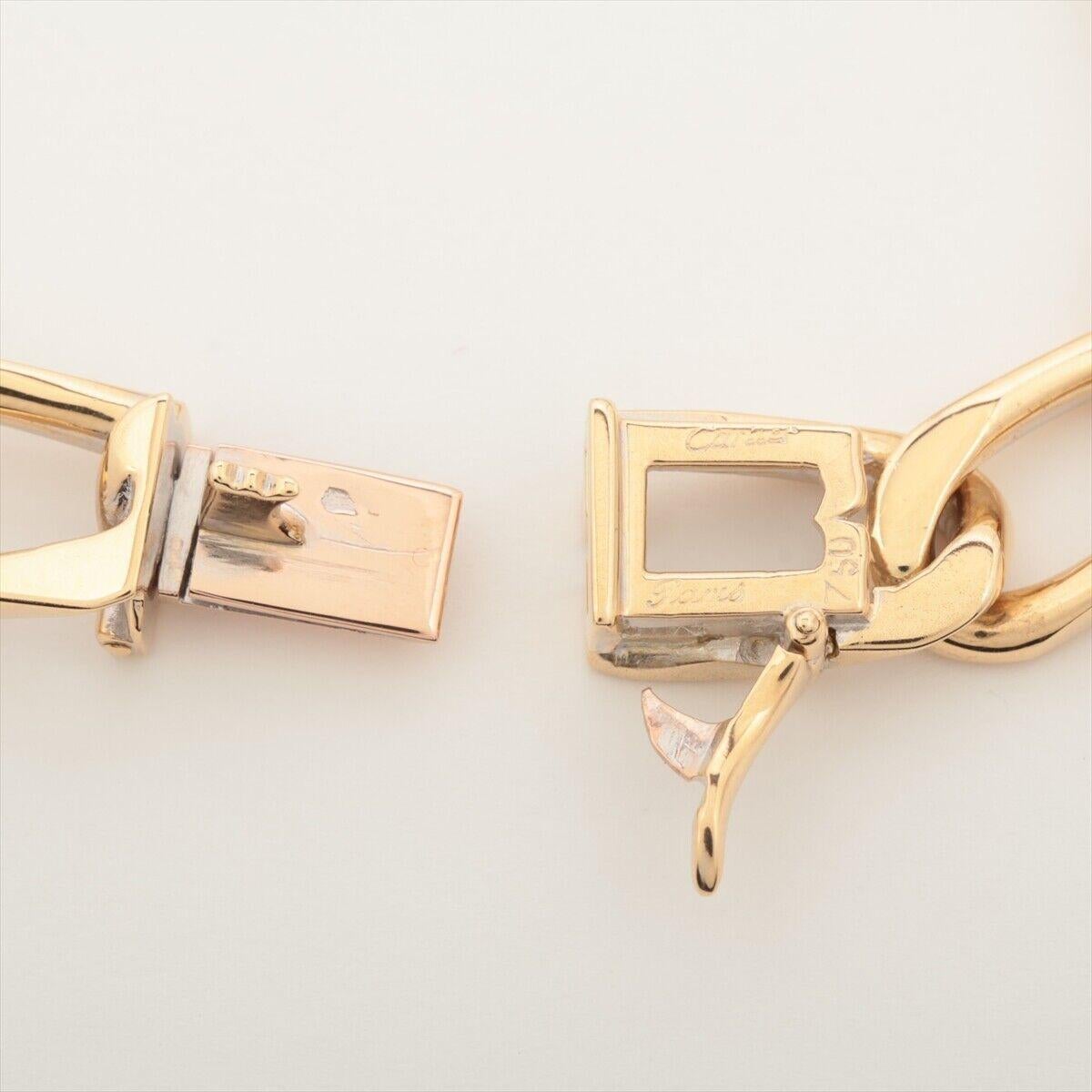 Women's or Men's Cartier Paris 18k Yellow Gold, Diamond & Cabochon Ruby Figaro Link Bracelet 1980
