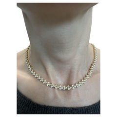 CARTIER PARIS 18k Yellow Gold & Diamond Choker Necklace 1980s w/Pouch