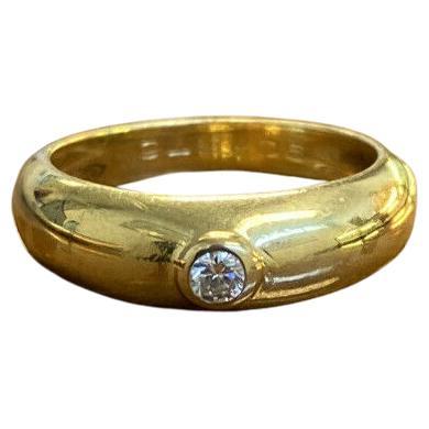 CARTIER PARIS 18k Yellow Gold & Diamond Band Ring Vintage  For Sale