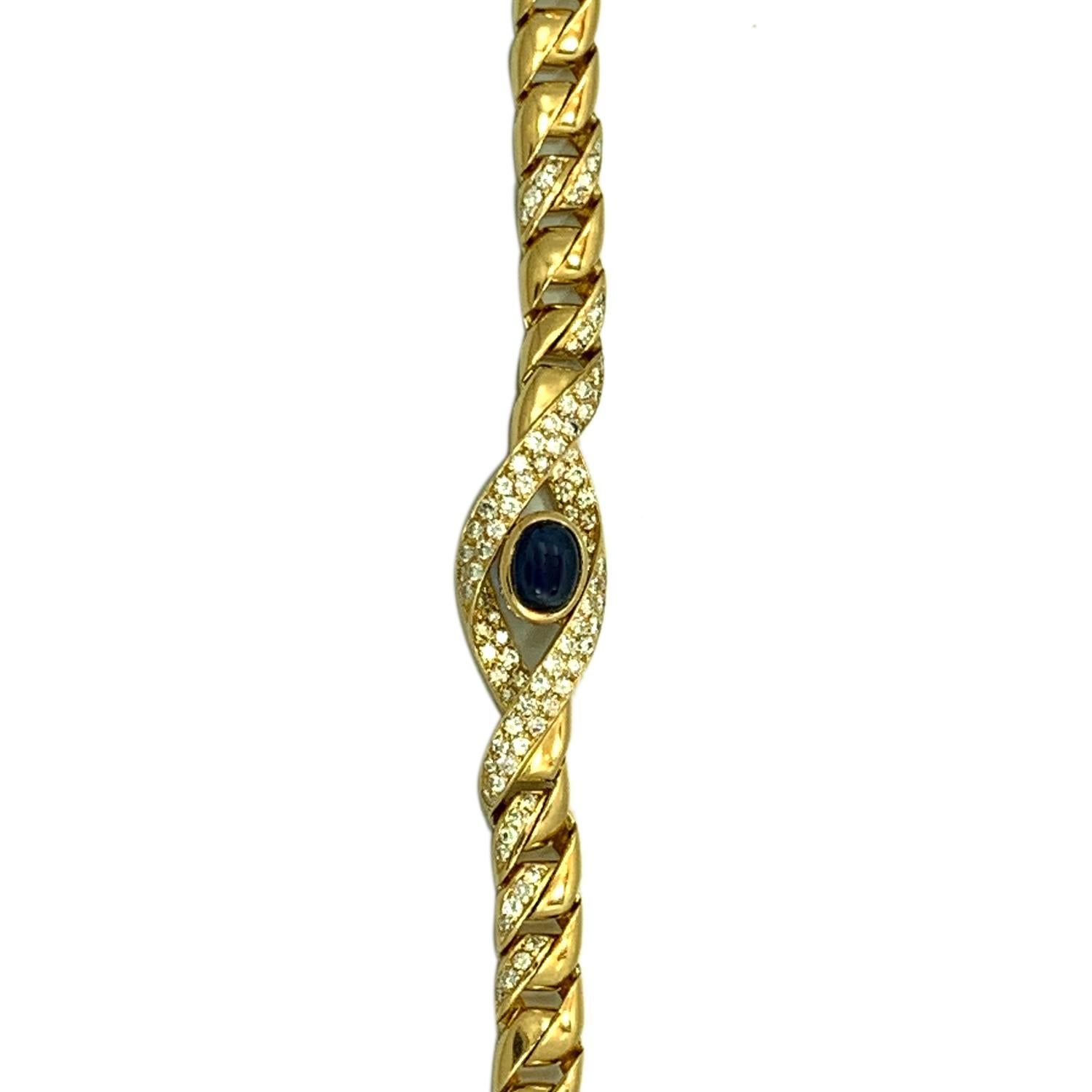 Cartier Paris 18 Karat Yellow Gold Diamond Sapphire Choker Necklace 1
