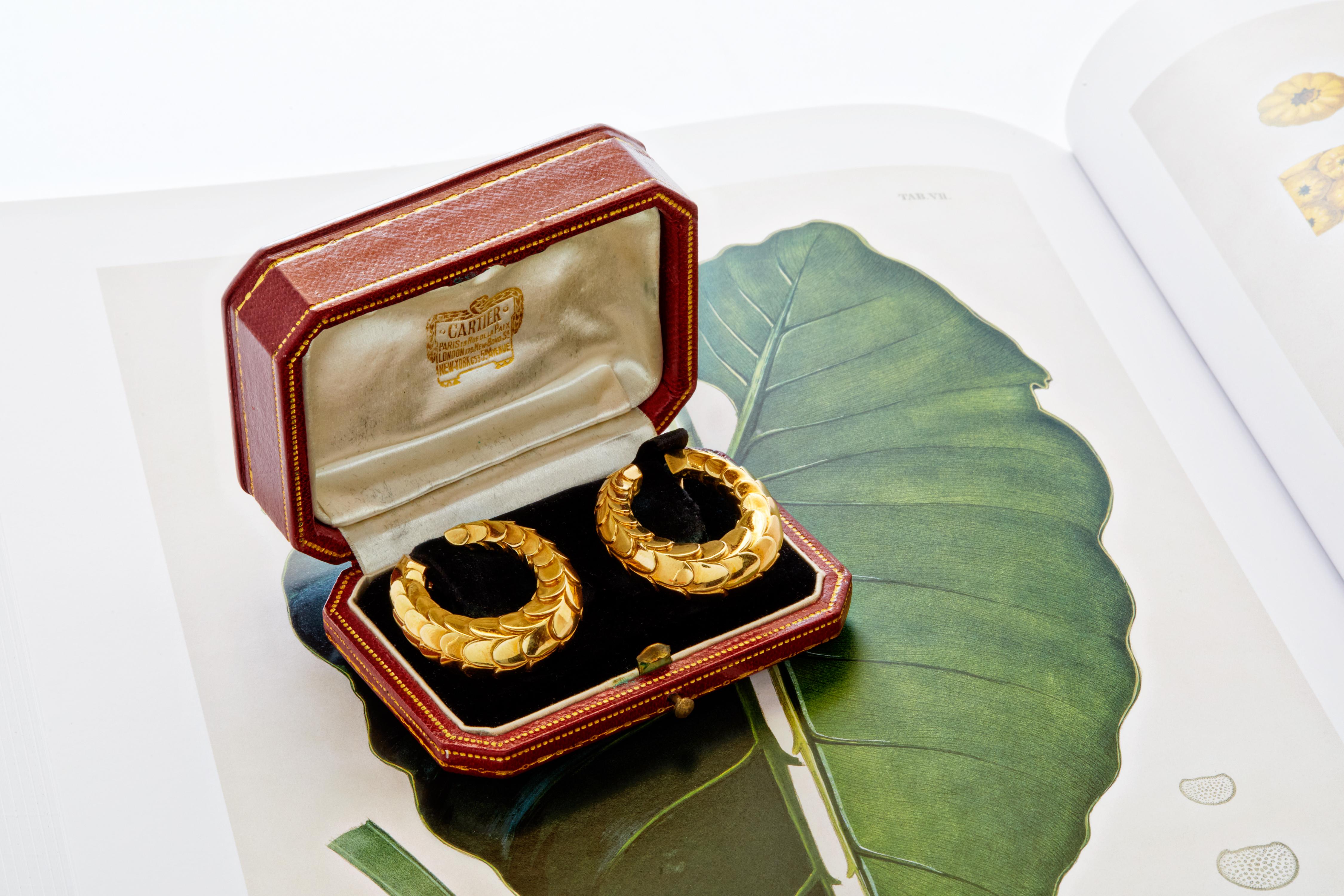 Women's Cartier Paris 18K Yellow Gold Hoop Ear Clips