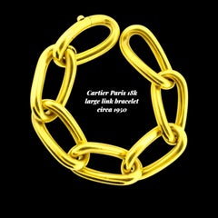 Cartier Paris 18K Yellow Gold Large Link Bracelet, Circa 1950, 76.4g