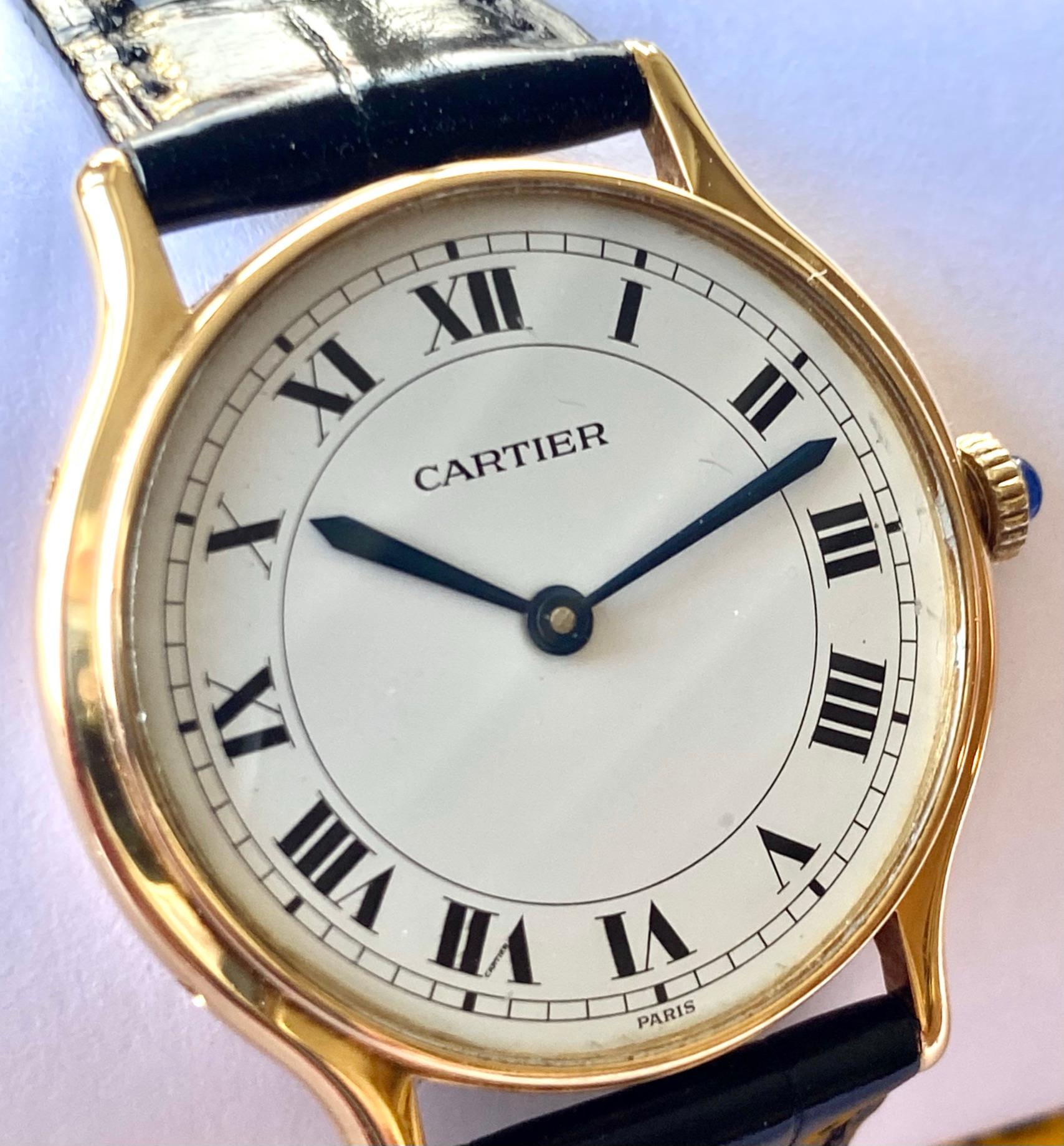 One (1) 18K. Yellow Gold Watch Classic Round Model,  named: 