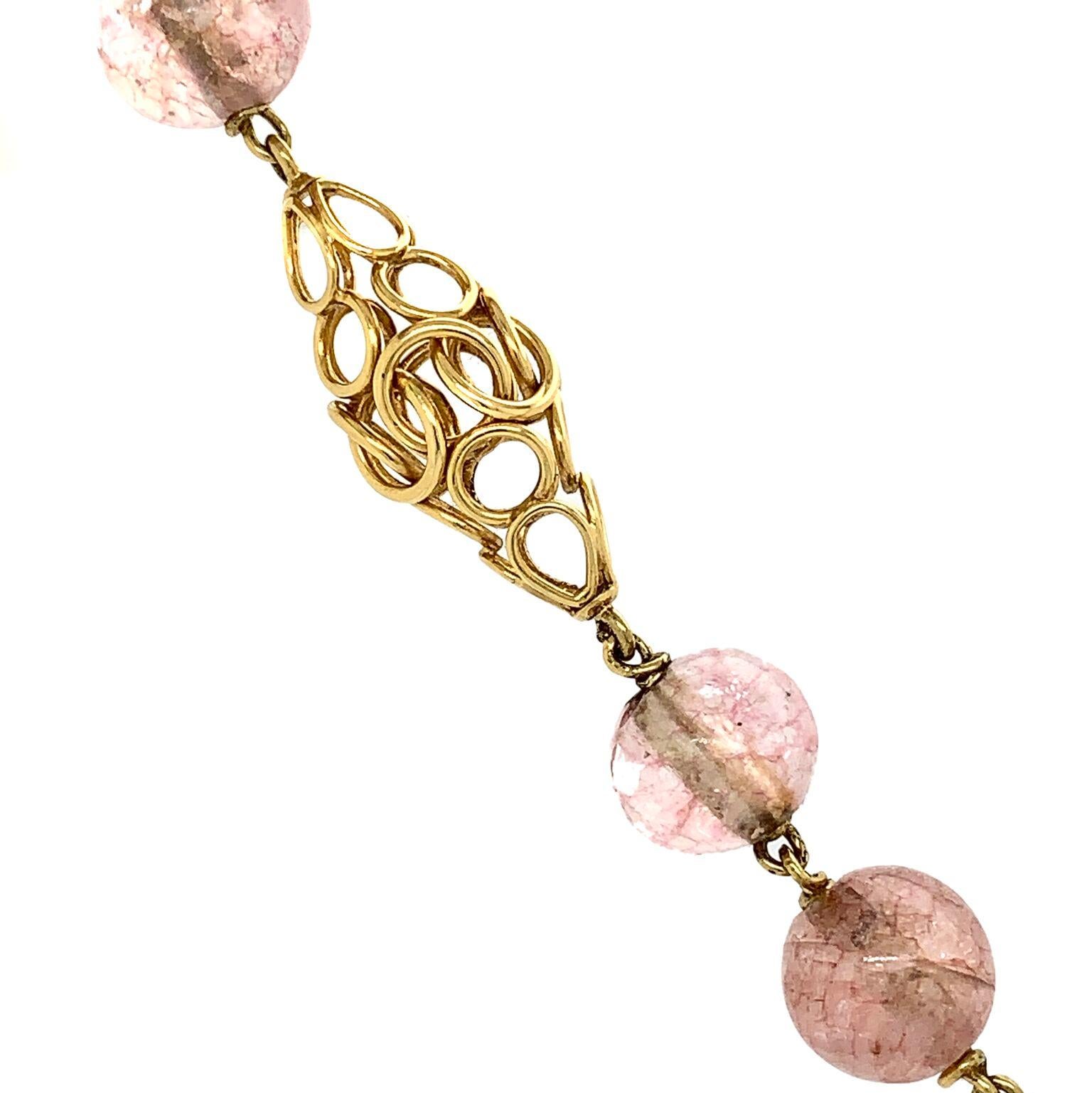 Women's Cartier Paris 18 Karat Yellow Gold Pink Tourmaline Necklace