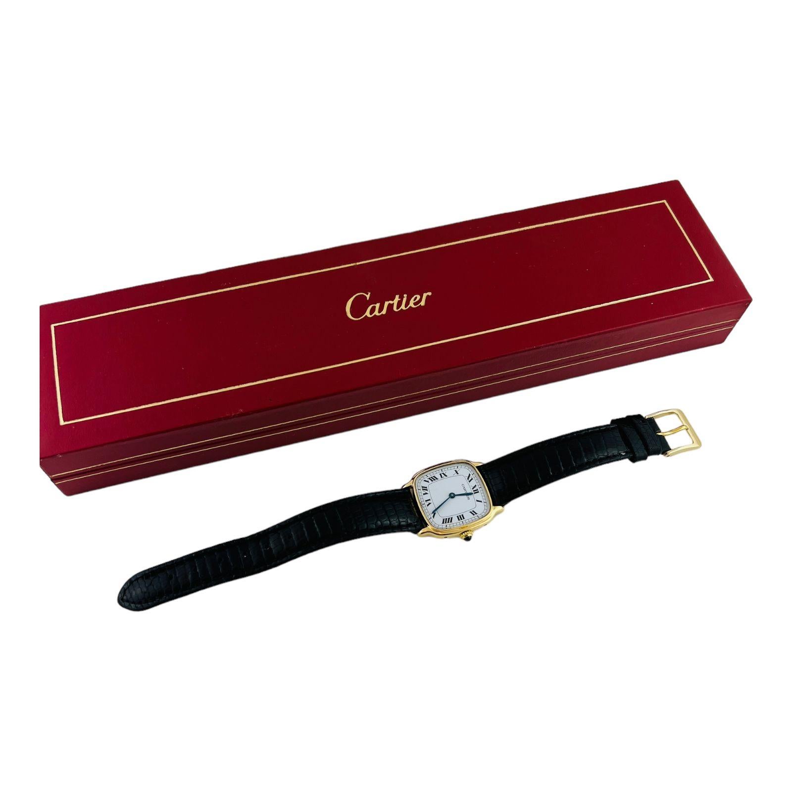 Cartier Paris Montre en or jaune 18 carats avec cadran romain blanc 8