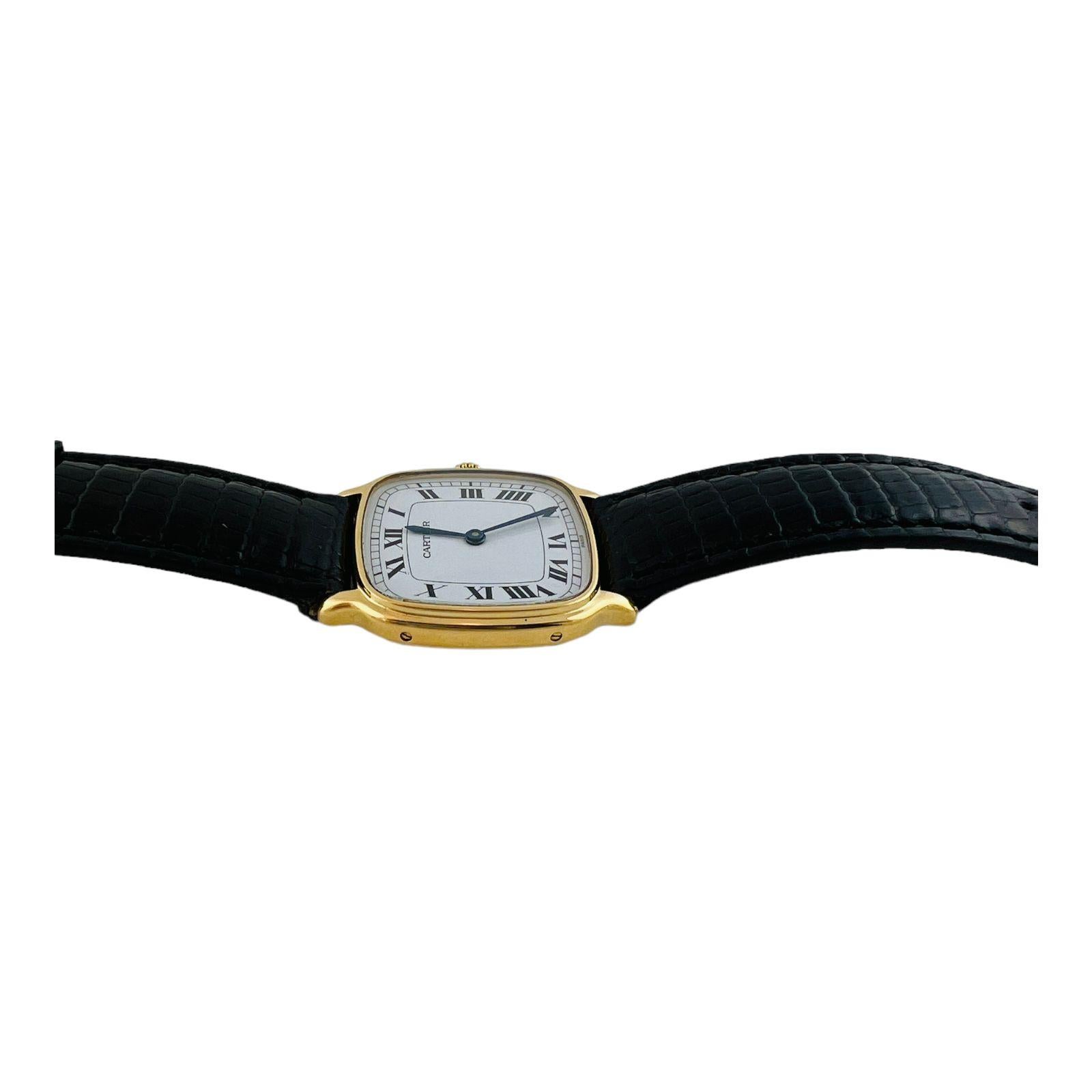Cartier Paris Montre en or jaune 18 carats avec cadran romain blanc 9