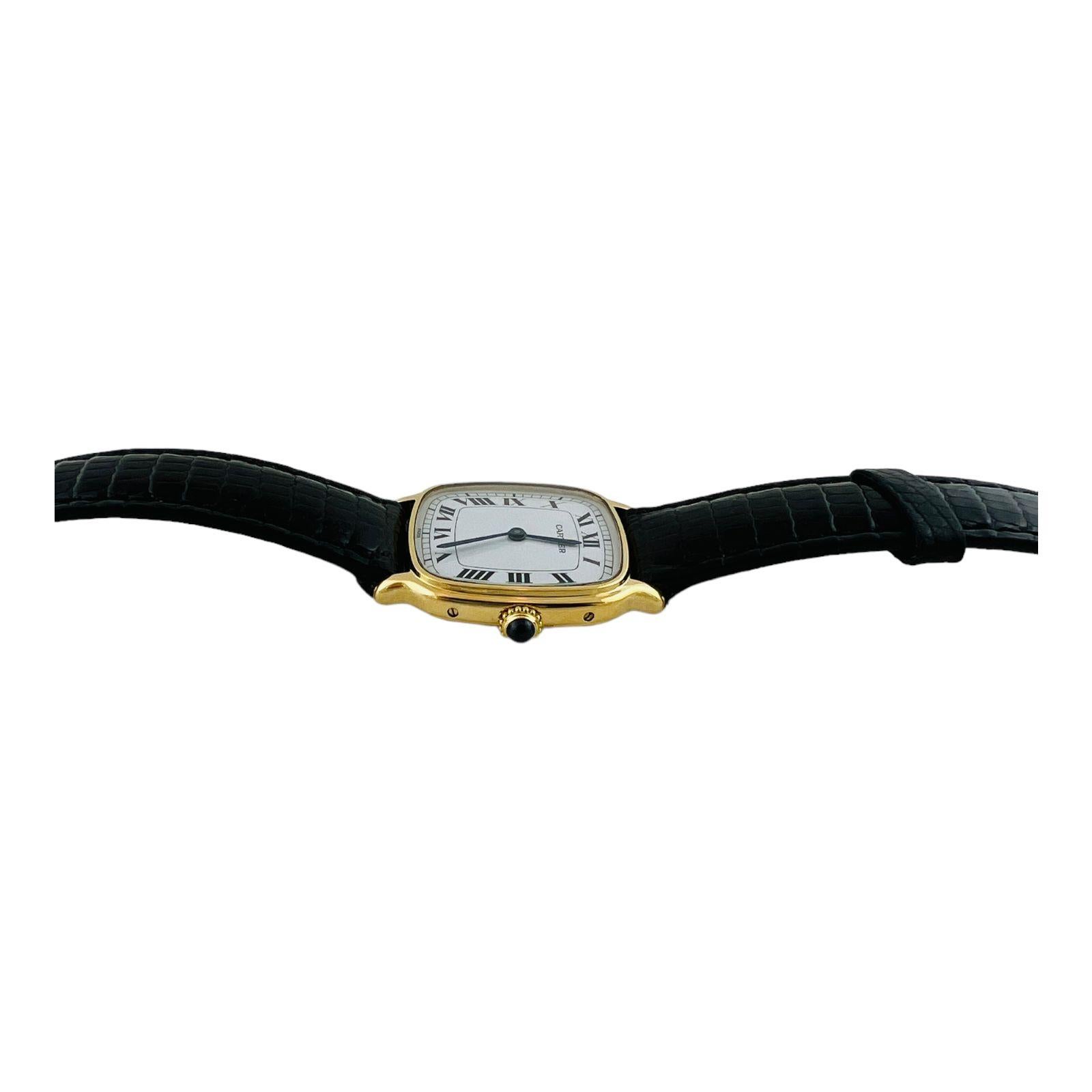 Cartier Paris Montre en or jaune 18 carats avec cadran romain blanc 3