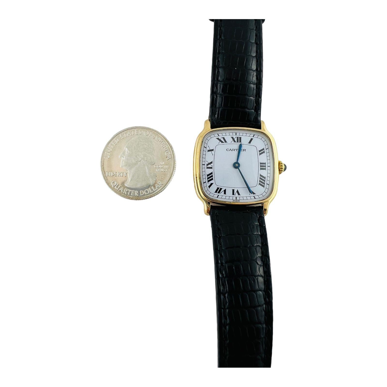 Cartier Paris Montre en or jaune 18 carats avec cadran romain blanc 4