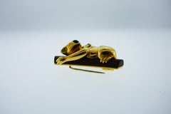 Cartier Paris 18 karat Gold, Wood and Onyx Koala Brooch / Detachable Charm Rare