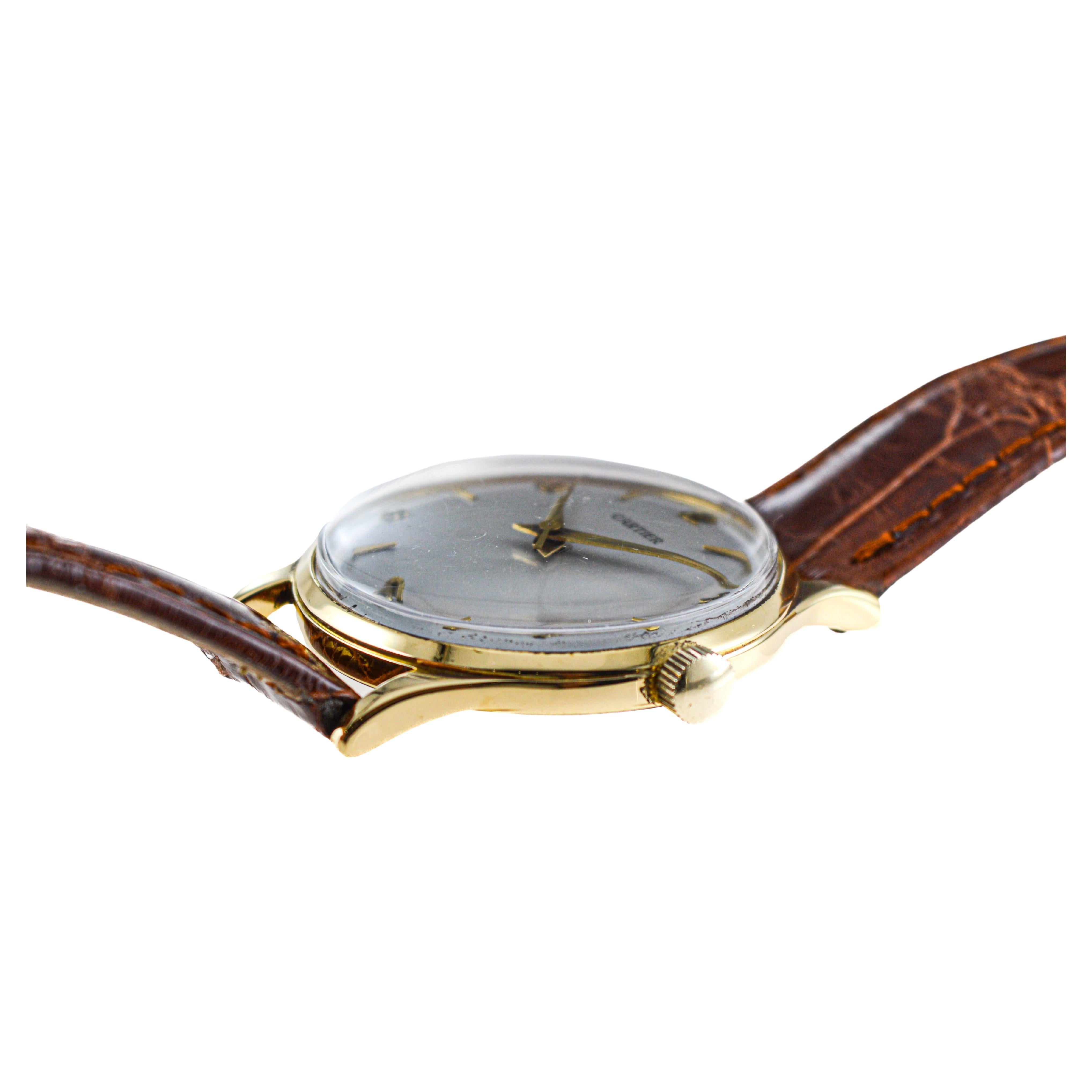 Cartier Paris 18Kt. Gold Calatrava Style Watch, from 1950's European Watch Co.  For Sale 7