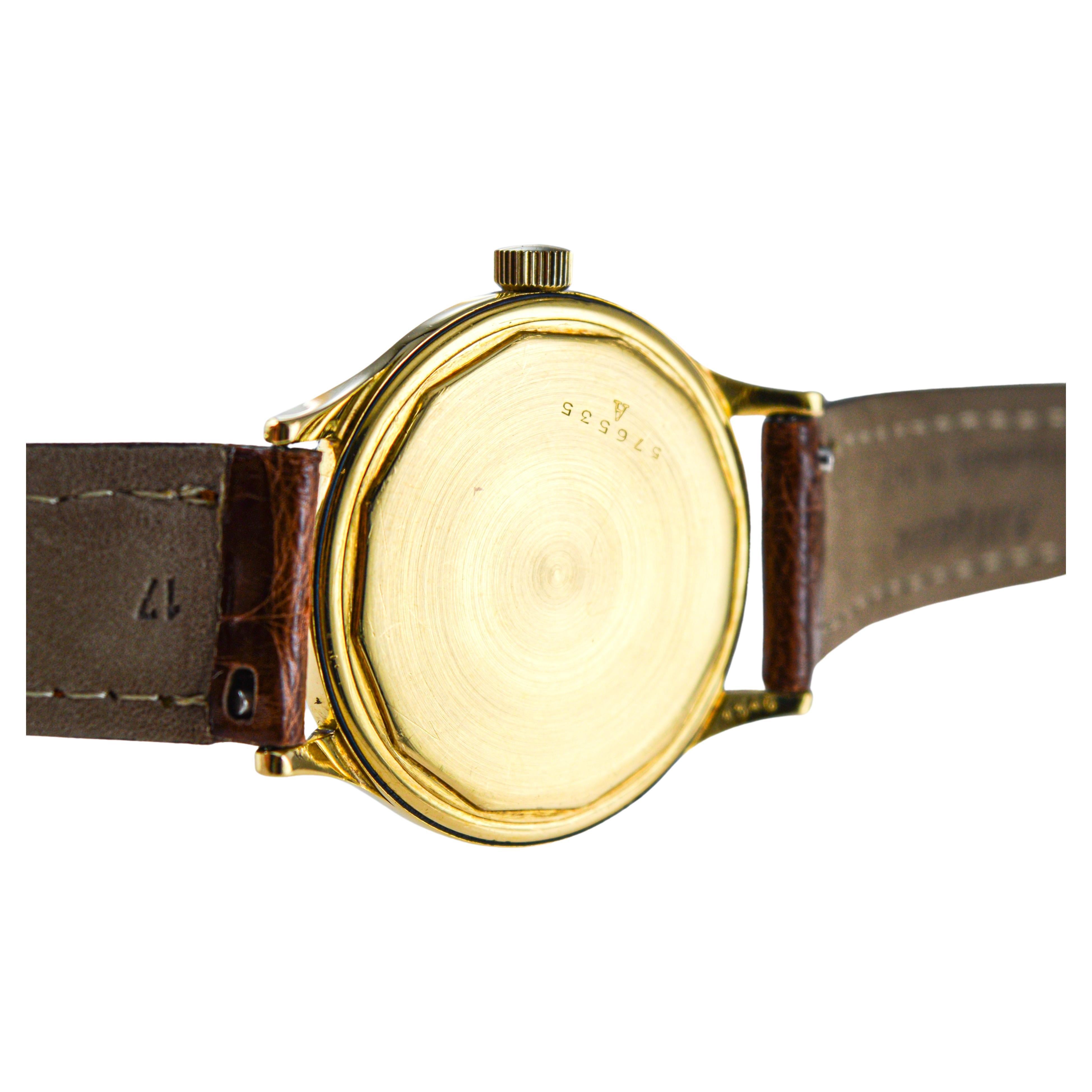 Cartier Paris 18Kt. Gold Calatrava Style Watch, from 1950's European Watch Co.  For Sale 8