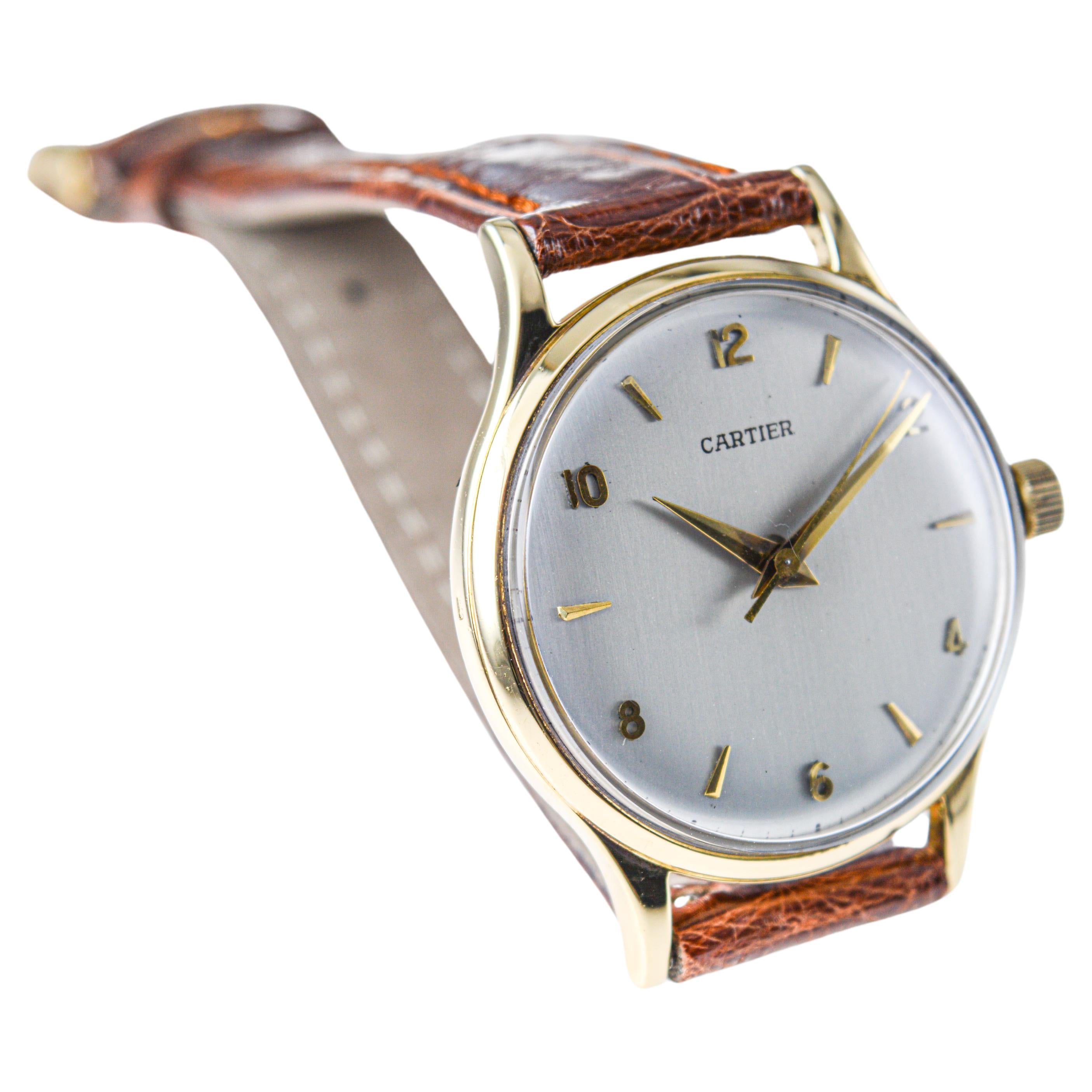 Cartier Paris 18 Karat. Gold Calatrava Style Watch, aus den 1950er Jahren European Watch Co.  im Angebot 1