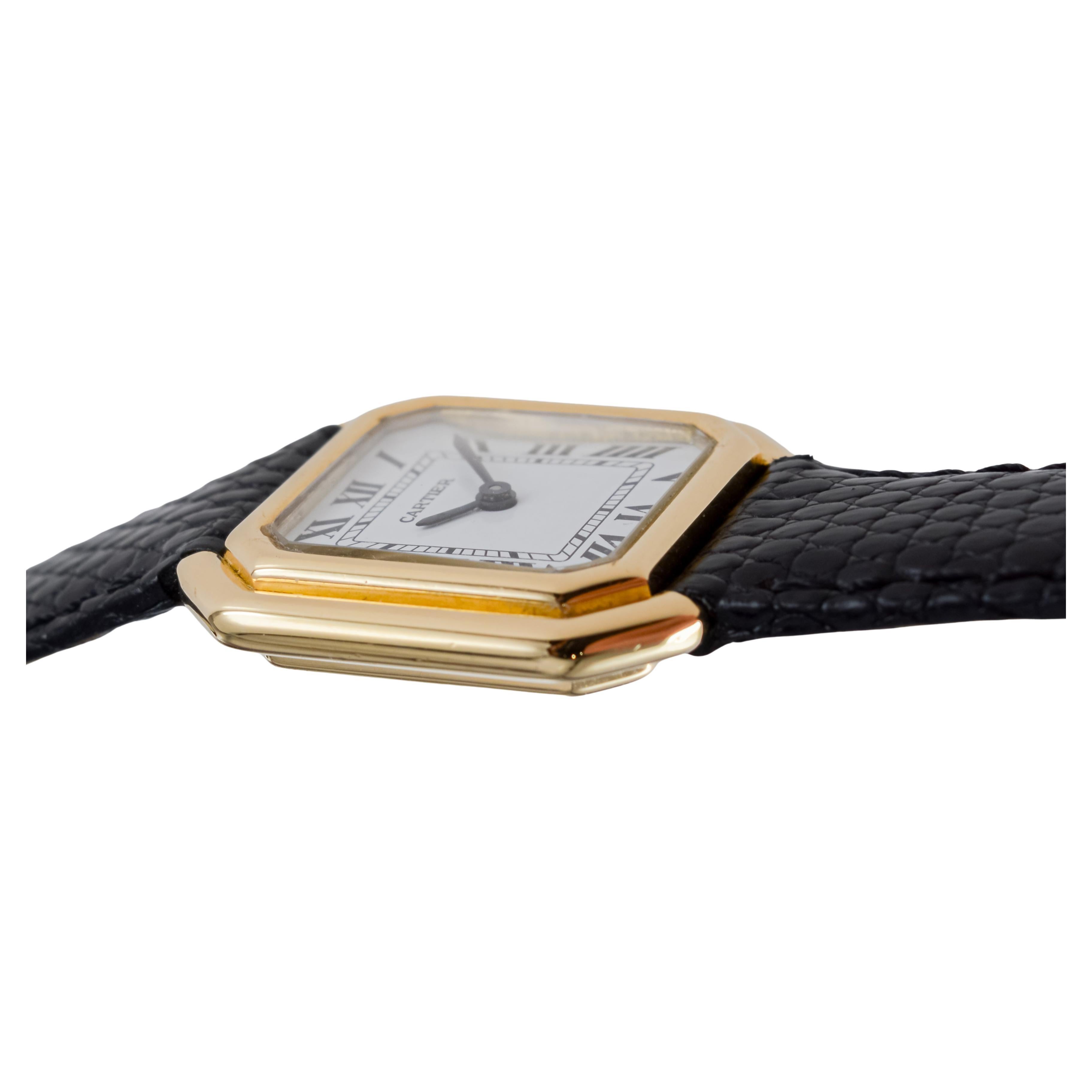 Cartier Paris 18Kt Solid Gold Ceinture Ladies Watch circa 1980's Hallmarked 10