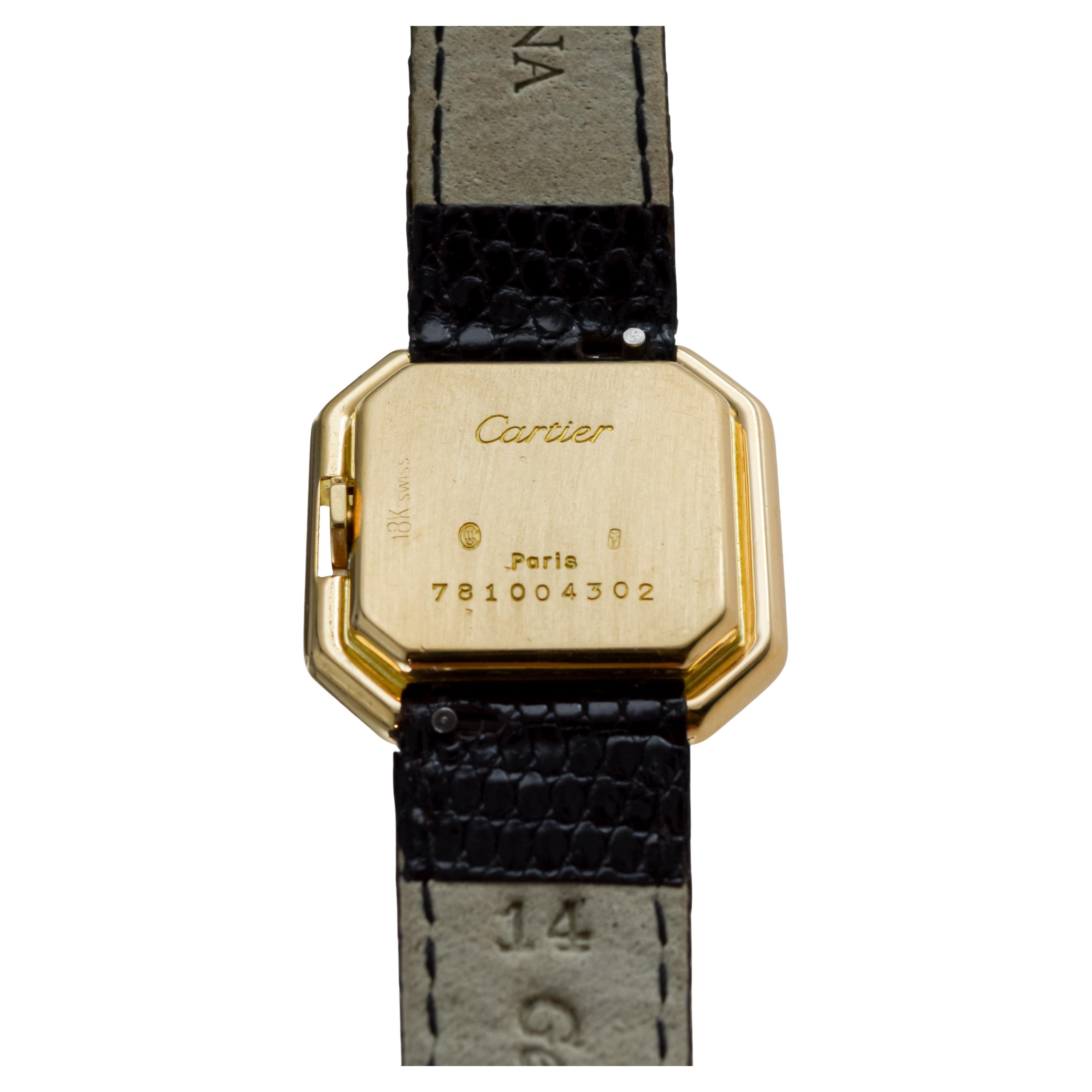 Cartier Paris 18Kt Solid Gold Ceinture Ladies Watch circa 1980's Hallmarked 11