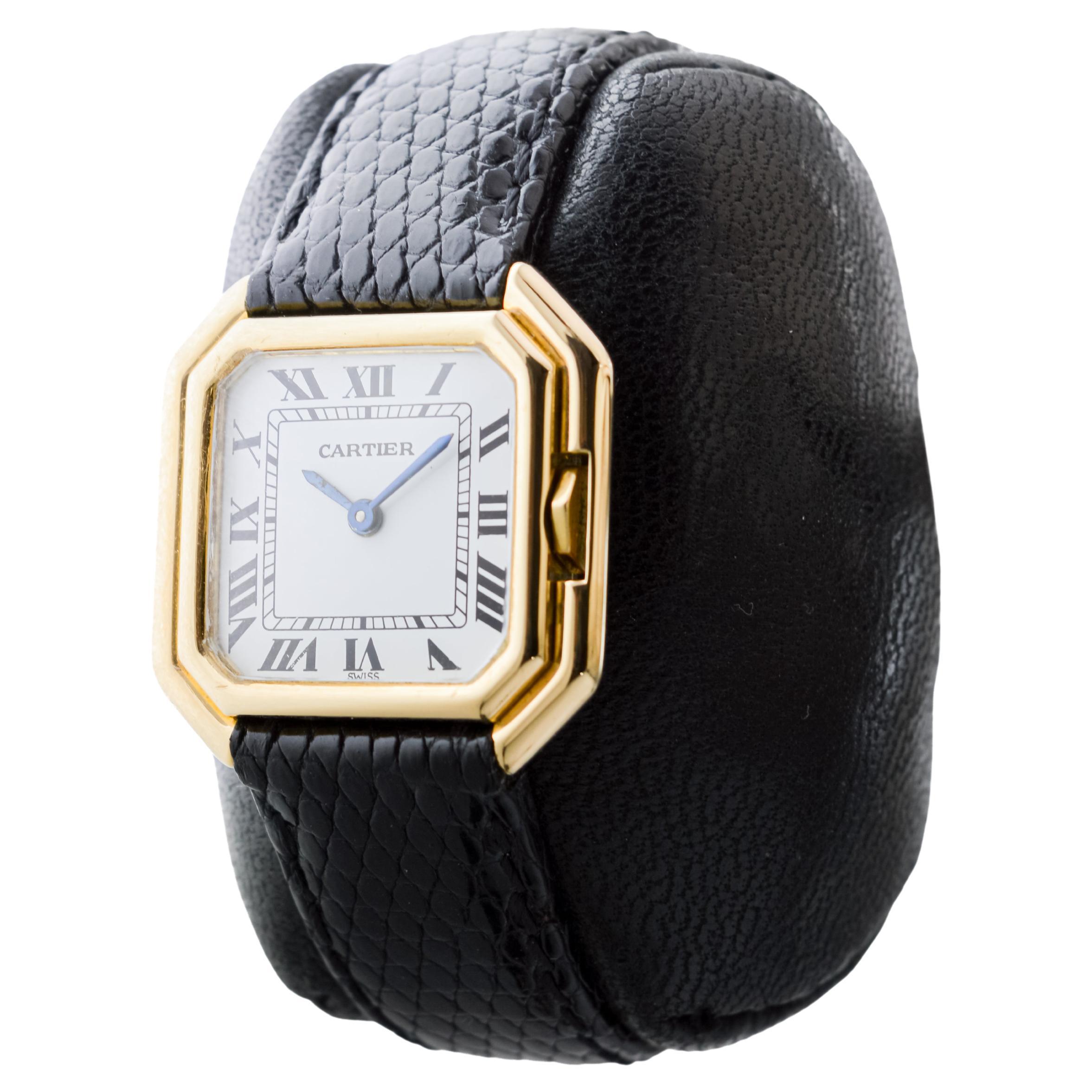 Cartier Paris 18Kt Solid Gold Ceinture Ladies Watch circa 1980's Hallmarked 2