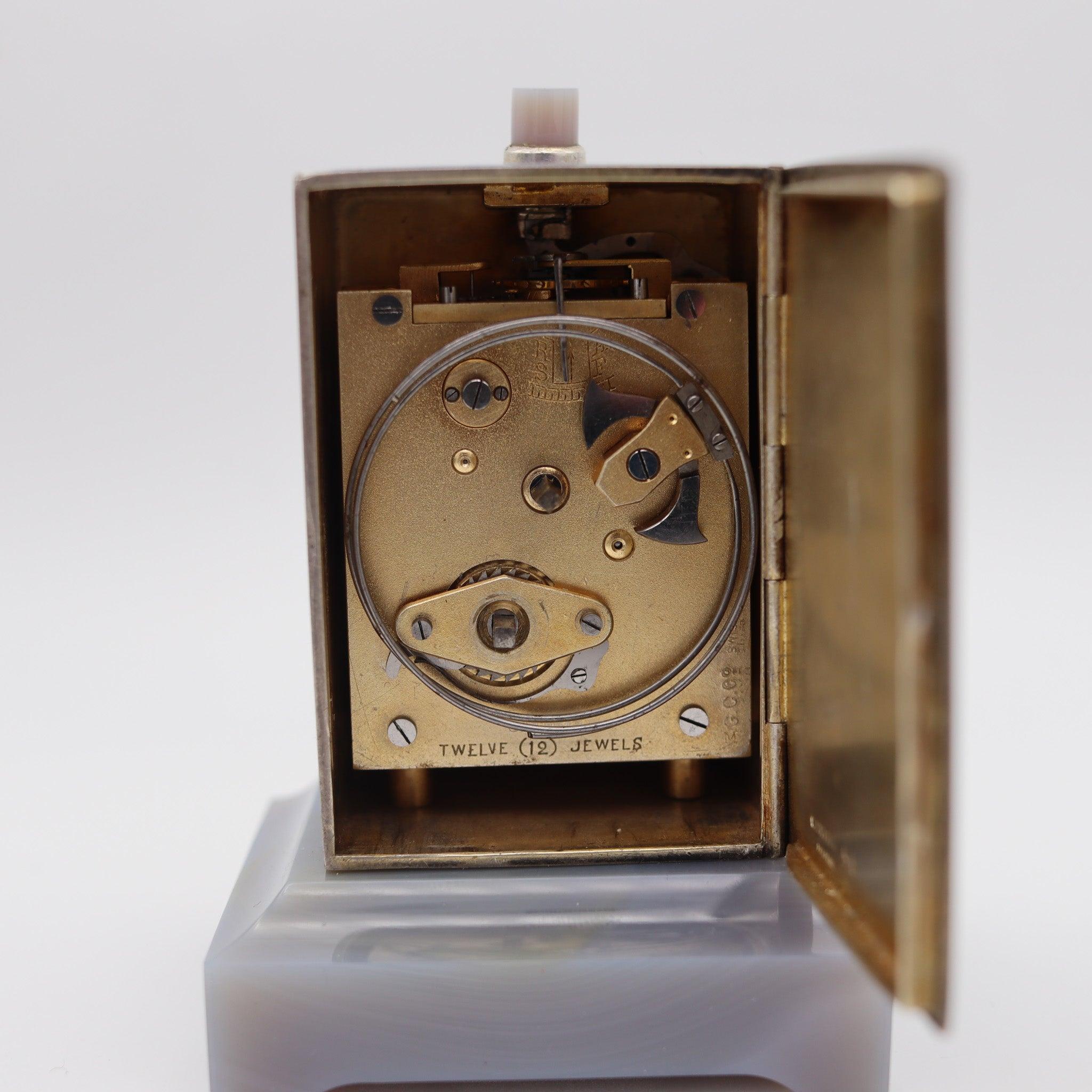 CARTIER Parigi 1909 Belle Epoque Orologio a ripetizione in smalto e agata sterlina in vendita 1