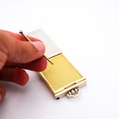 Cartier Paris 1925 Art Deco Enamel Vanity Case In 18 Kt Yellow Gold & Moonstones