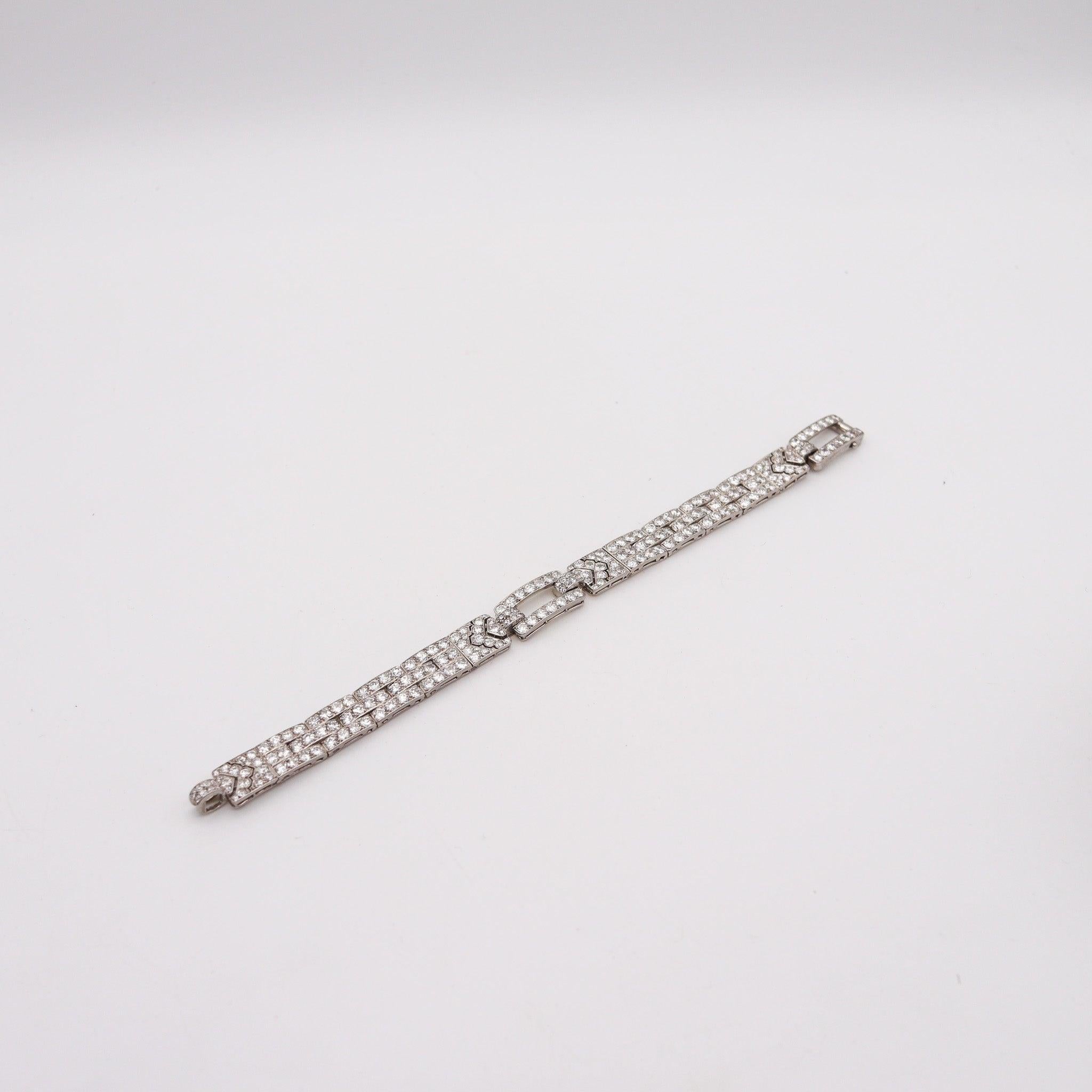 CARTIER Paris 1928 Art Deco-Armband aus Platin mit 19,86 Karat Diamanten im Angebot 2