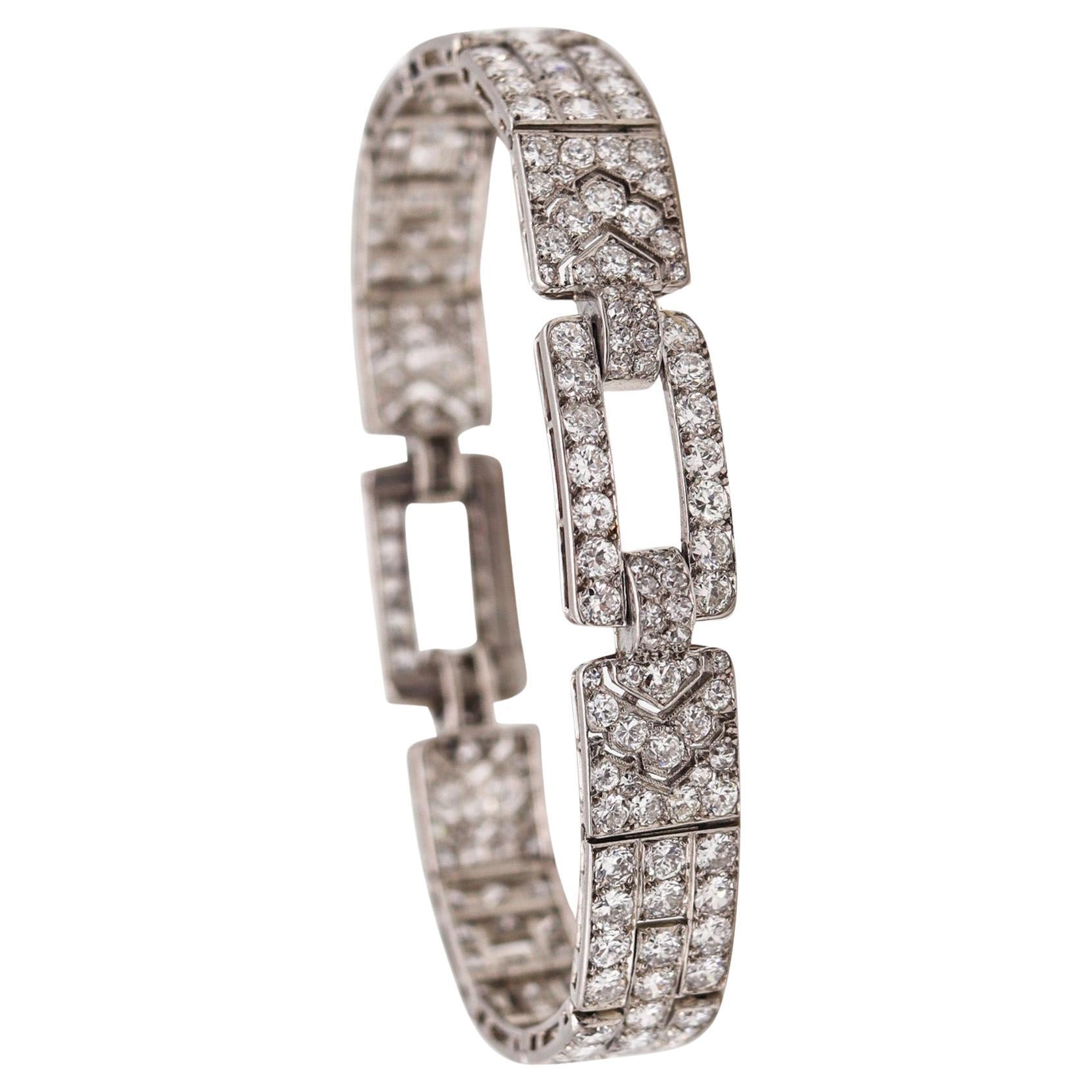 CARTIER Paris 1928 Art Deco-Armband aus Platin mit 19,86 Karat Diamanten im Angebot